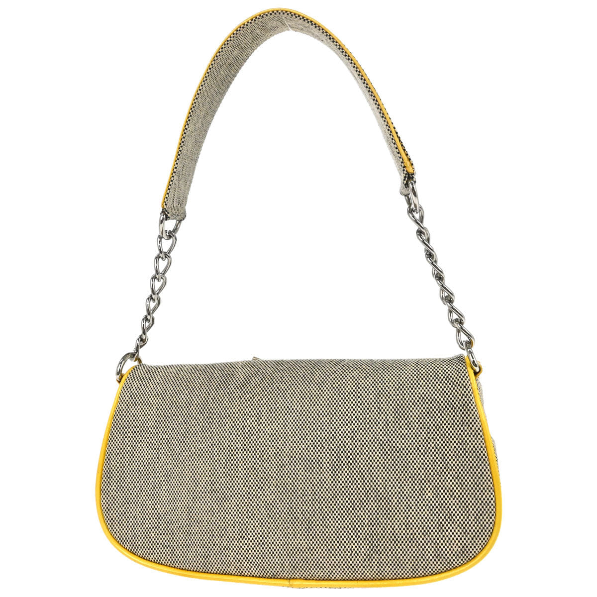 Chanel 2005 - 2006 Black Yellow Canvas Camellia No.5 CC Handbag