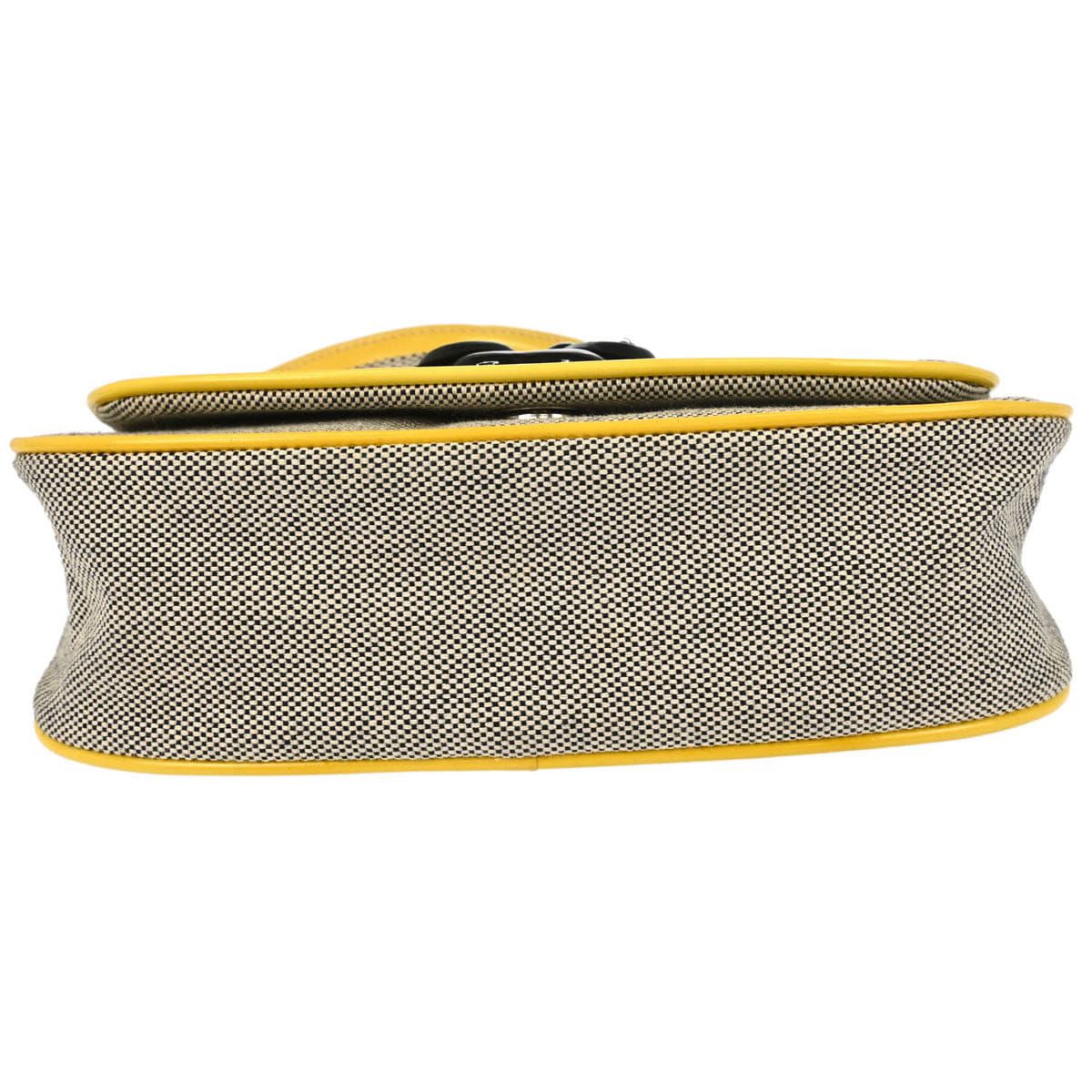 Chanel 2005 - 2006 Black Yellow Canvas Camellia No.5 CC Handbag