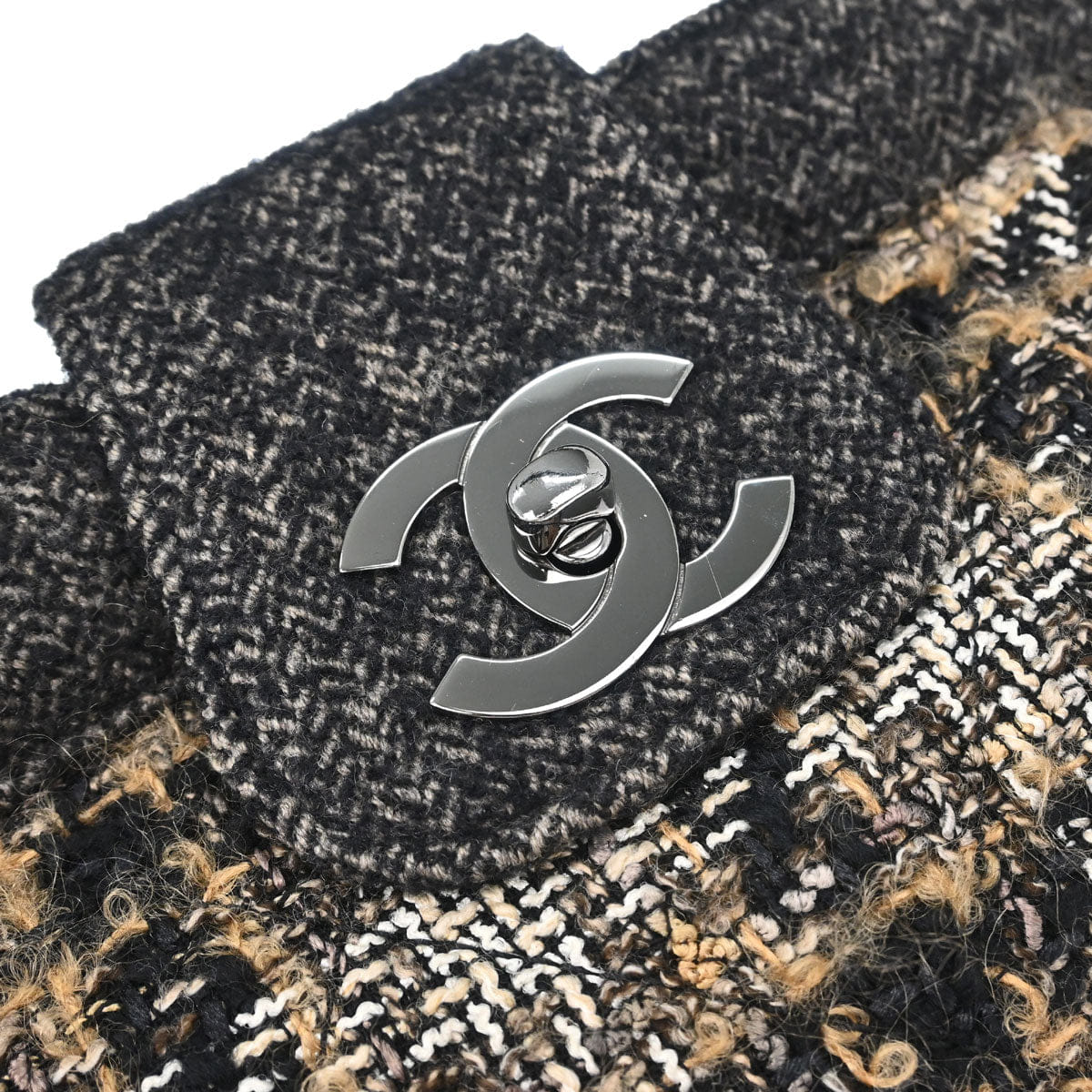 Chanel 2005 - 2006 Gray Tweed Check Handbag