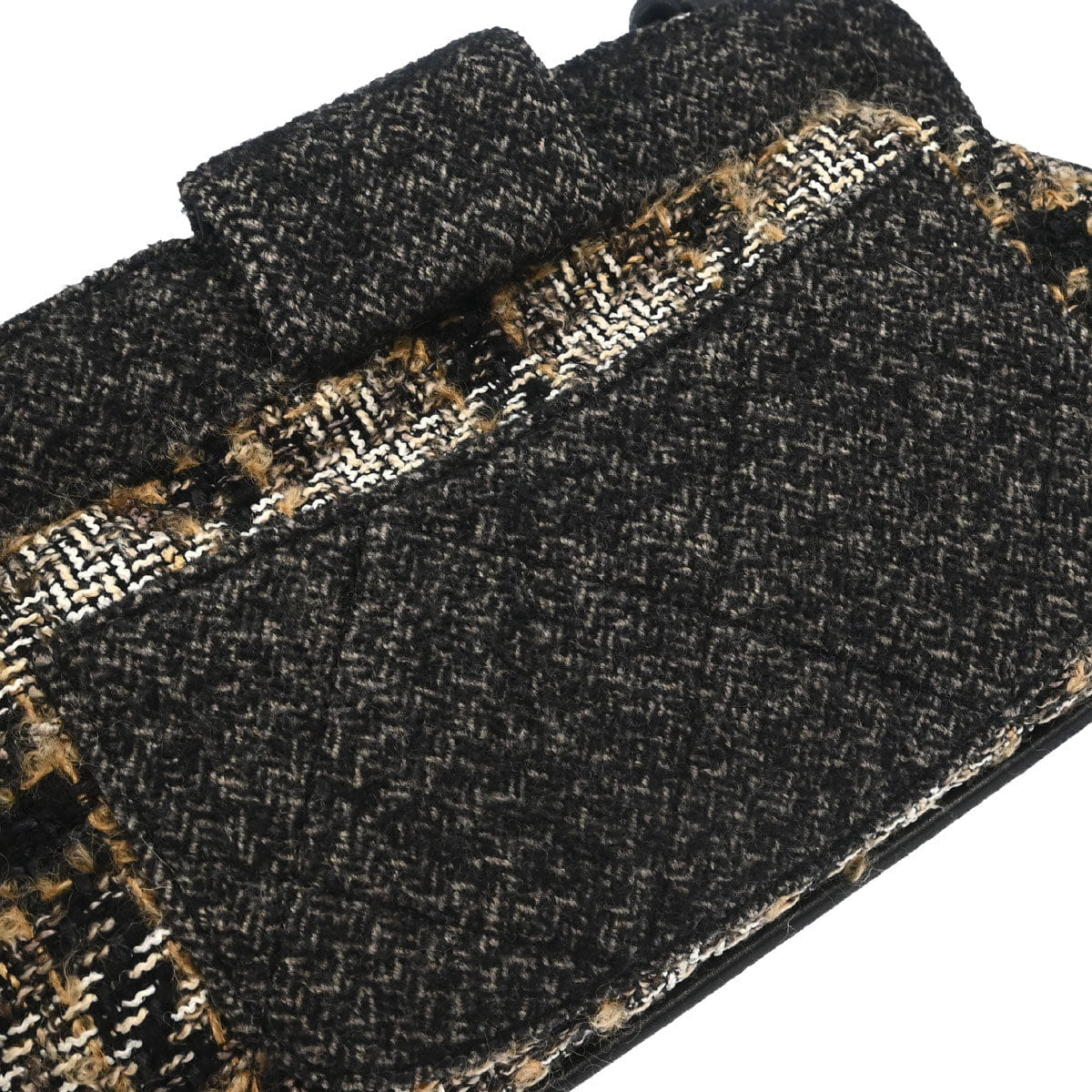 Chanel 2005 - 2006 Gray Tweed Check Handbag
