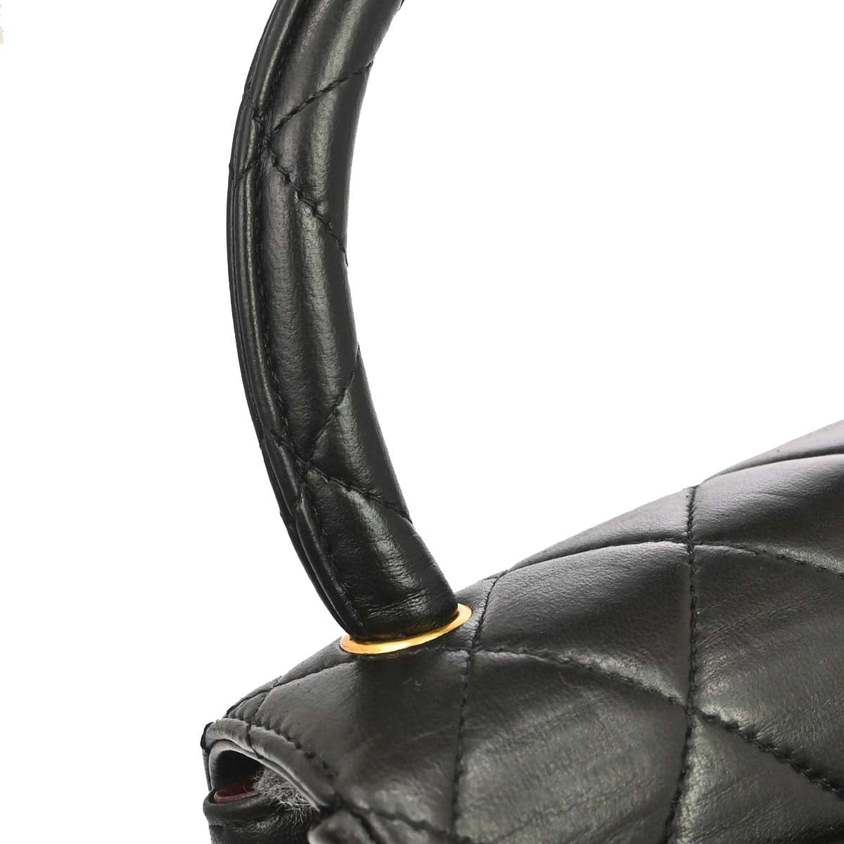 Chanel 1991 - 1994 Black Lambskin Top Handle Handbag