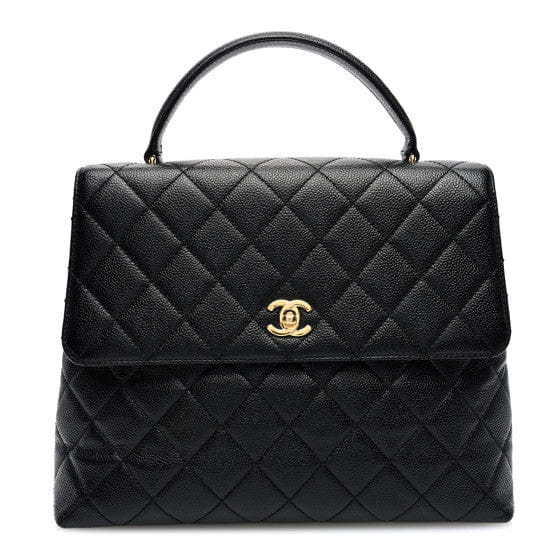 Chanel Caviar Quilted Jumbo Kelly Flap Black