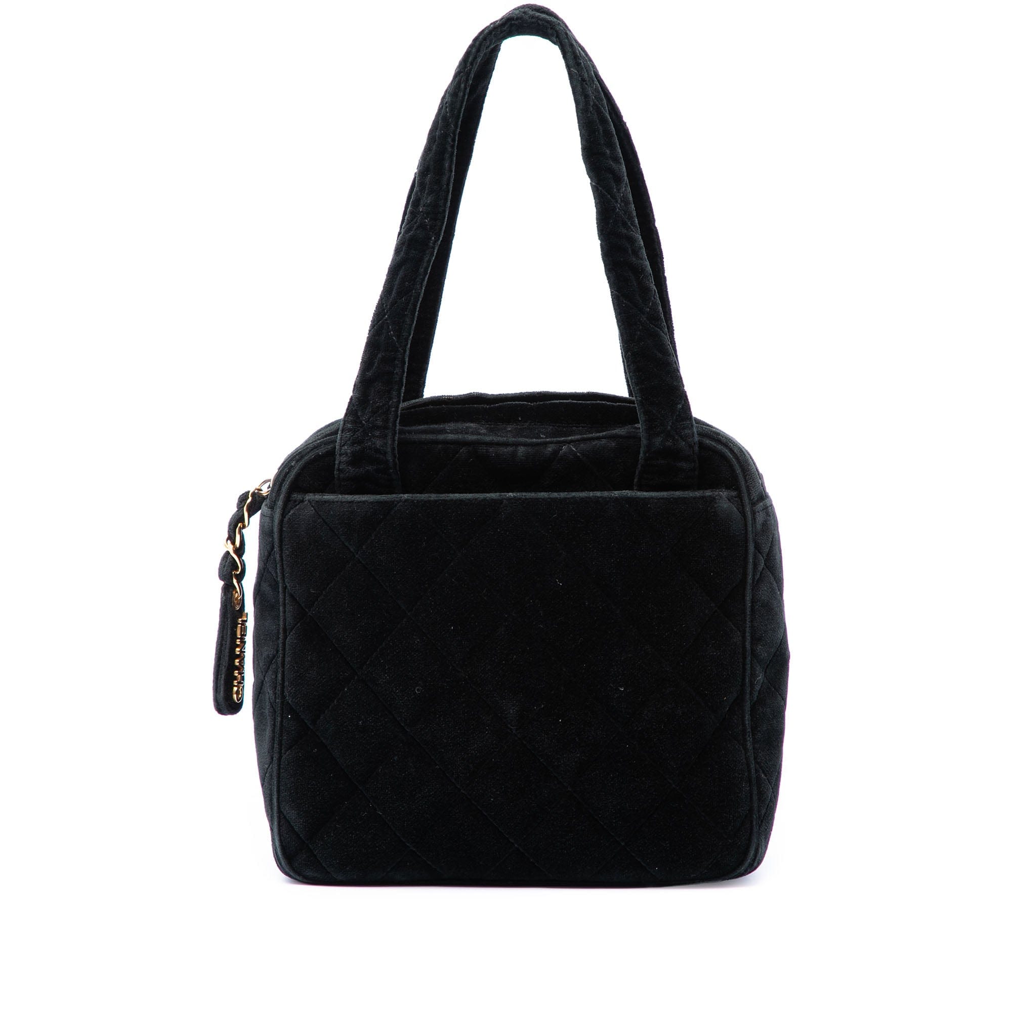 Chanel CC Quilted Velvet Handbag
