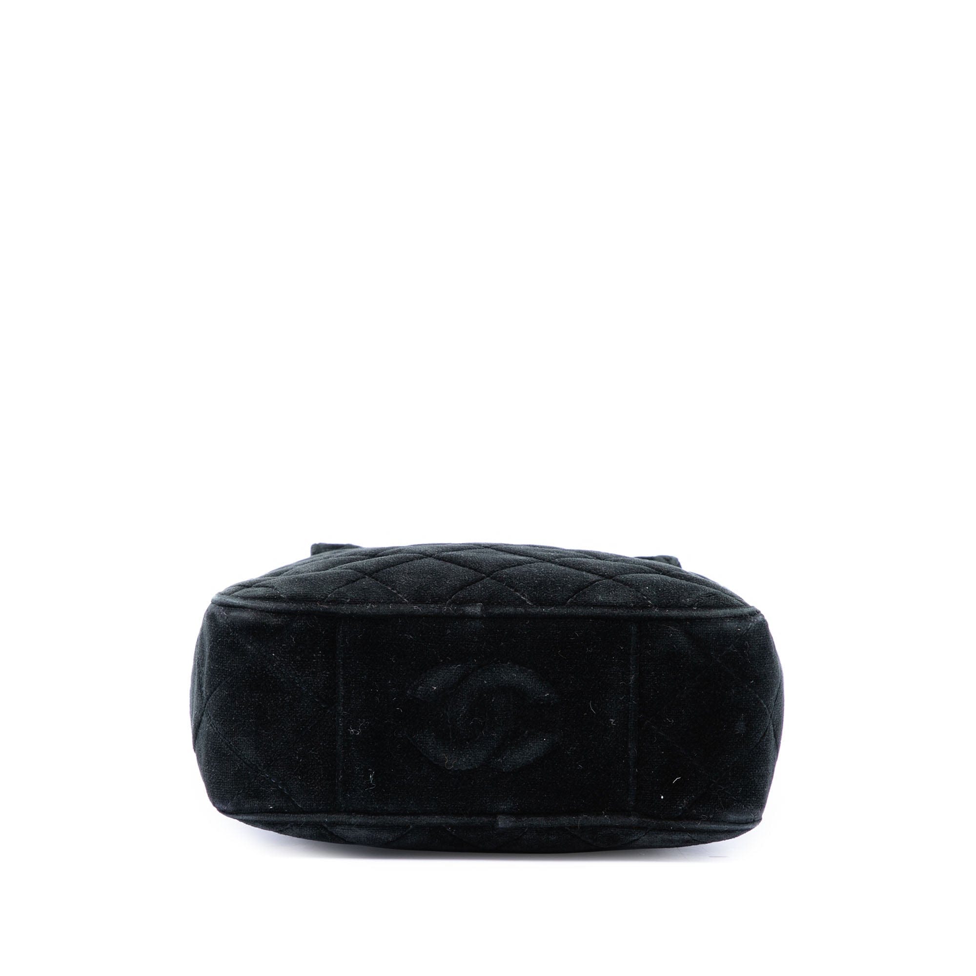 Chanel CC Quilted Velvet Handbag