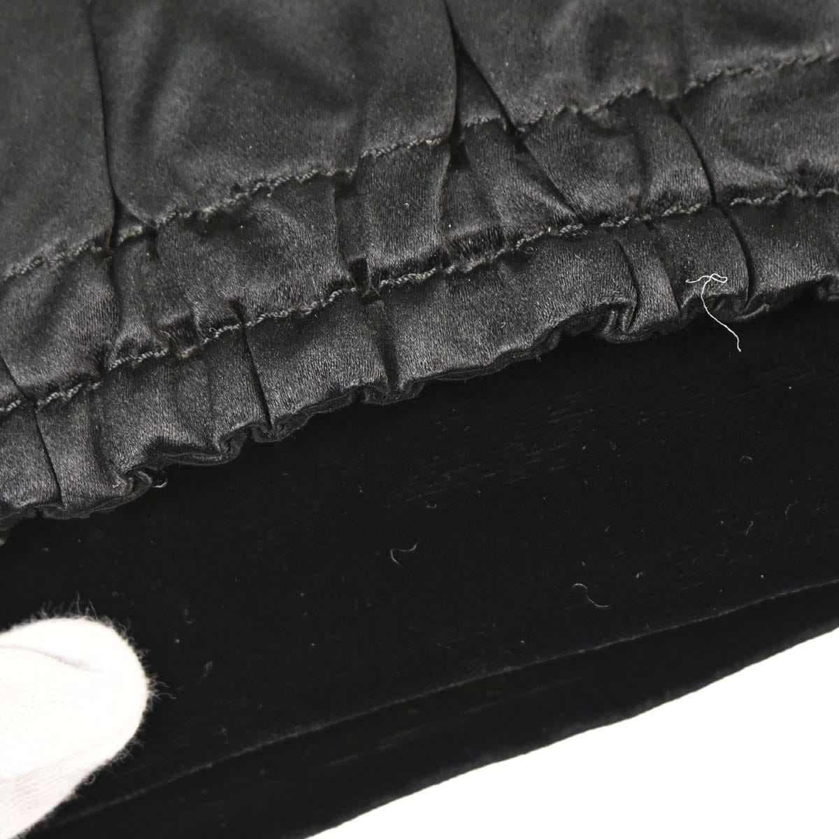 Chanel 2005 - 2006 Black Velvet Satin Chain Handbag