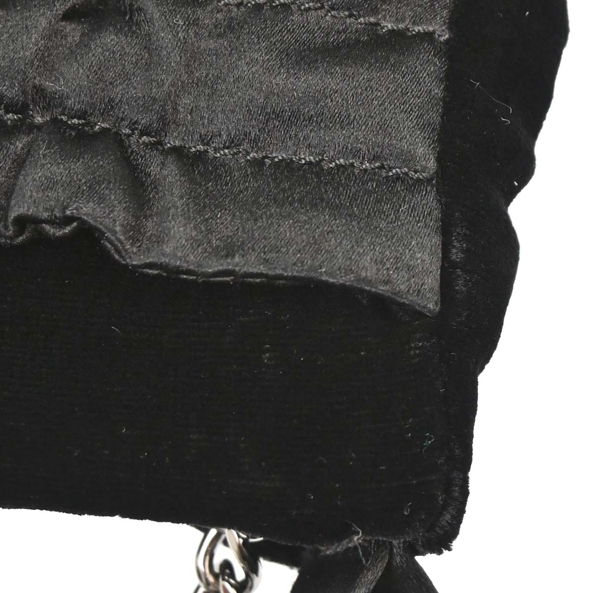 Chanel 2005 - 2006 Black Velvet Satin Chain Handbag