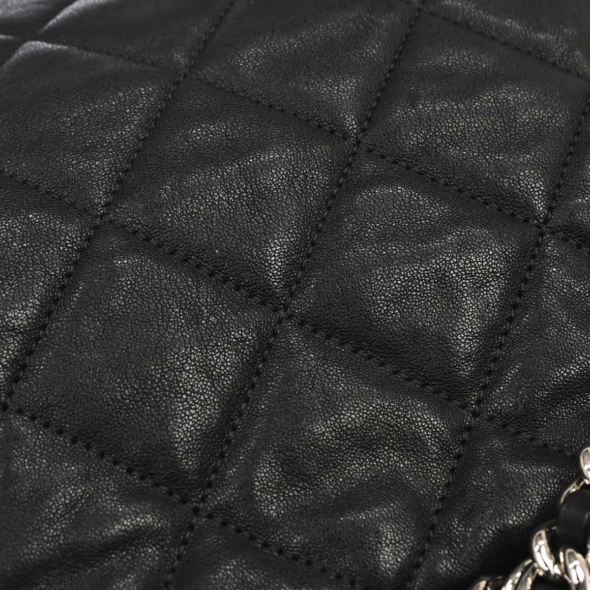 Chanel 2011 Black Calfskin Chain Around Bowler Bag Handbag