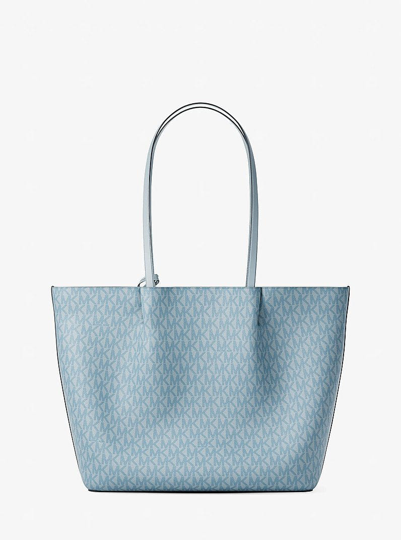 Michael Kors Carson Large Signature Logo Tote Bag Pale Ocean