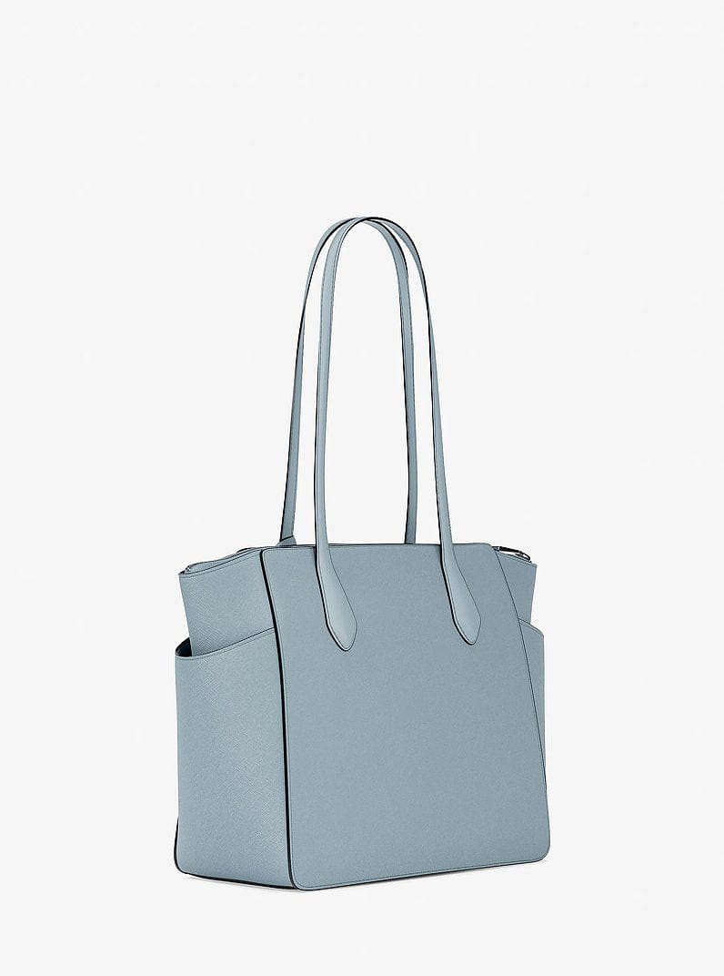 Michael Kors Marilyn Medium Saffiano Leather Tote Bag Pale Ocean