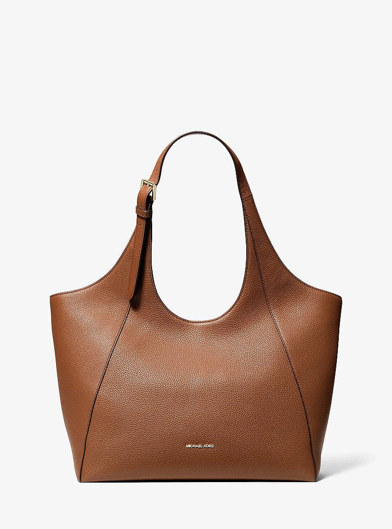 Michael Kors Bernie Large Pebbled Leather Tote Bag Luggage