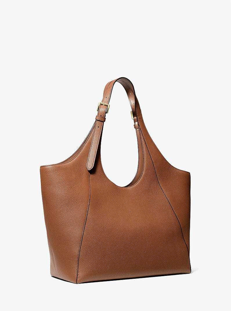 Michael Kors Bernie Large Pebbled Leather Tote Bag Luggage