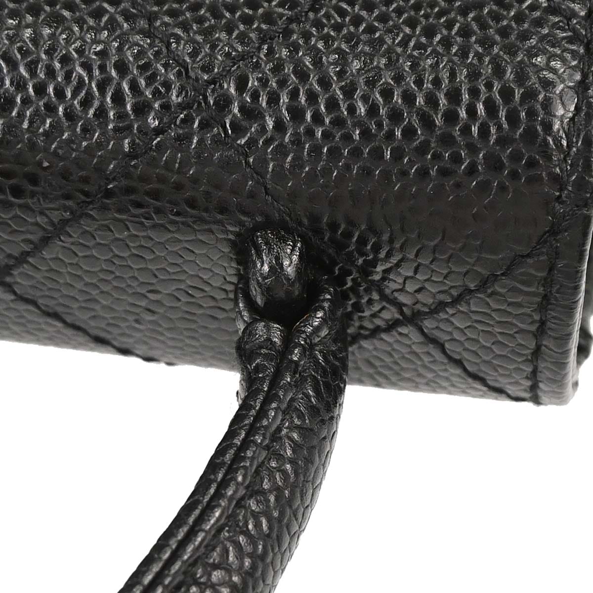 Chanel 1997 - 1999 Black Caviar Skin Mademoiselle Lock Handbag