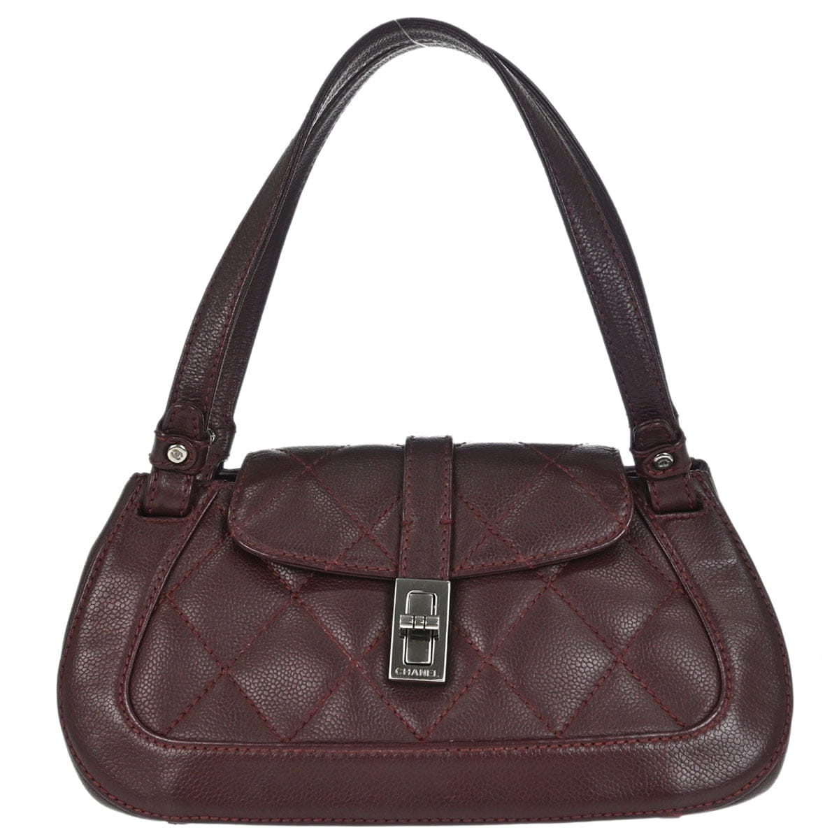 Chanel 2005 - 2006 Bordeaux Calfskin Mademoiselle Lock Handbag