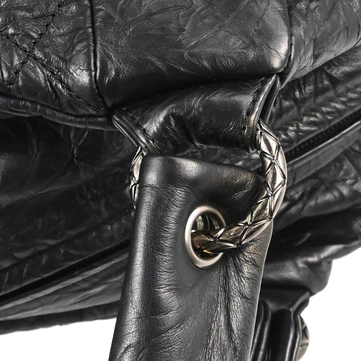 Chanel 2012 - 2013 Black Calfskin Coco Rider Bowling Bag Handbag