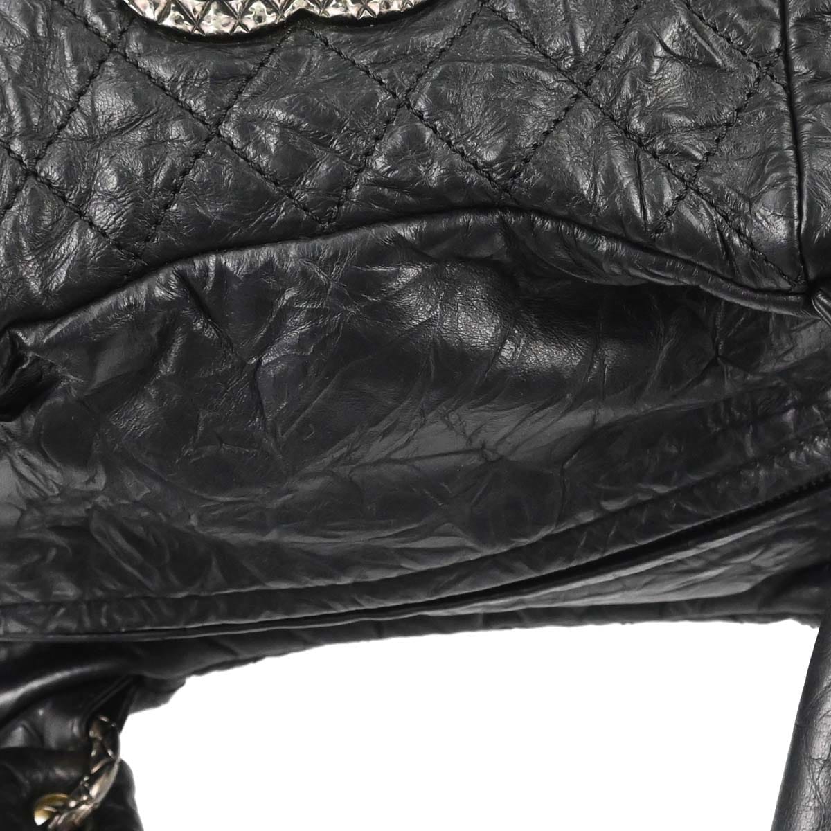 Chanel 2012 - 2013 Black Calfskin Coco Rider Bowling Bag Handbag