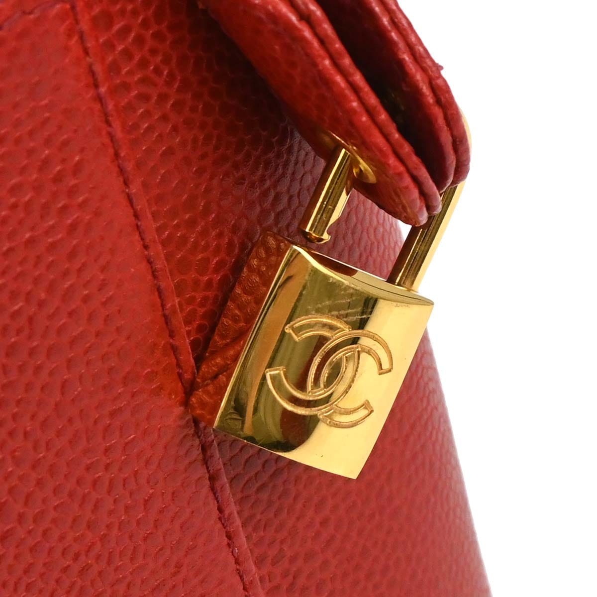 Chanel 1996 - 1997 Red Caviar Skin Vanity 2way Shoulder Handbag
