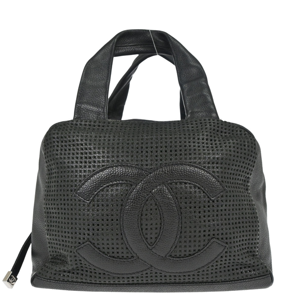 Chanel 2005 - 2006 Black Perforated Caviar Skin Handbag