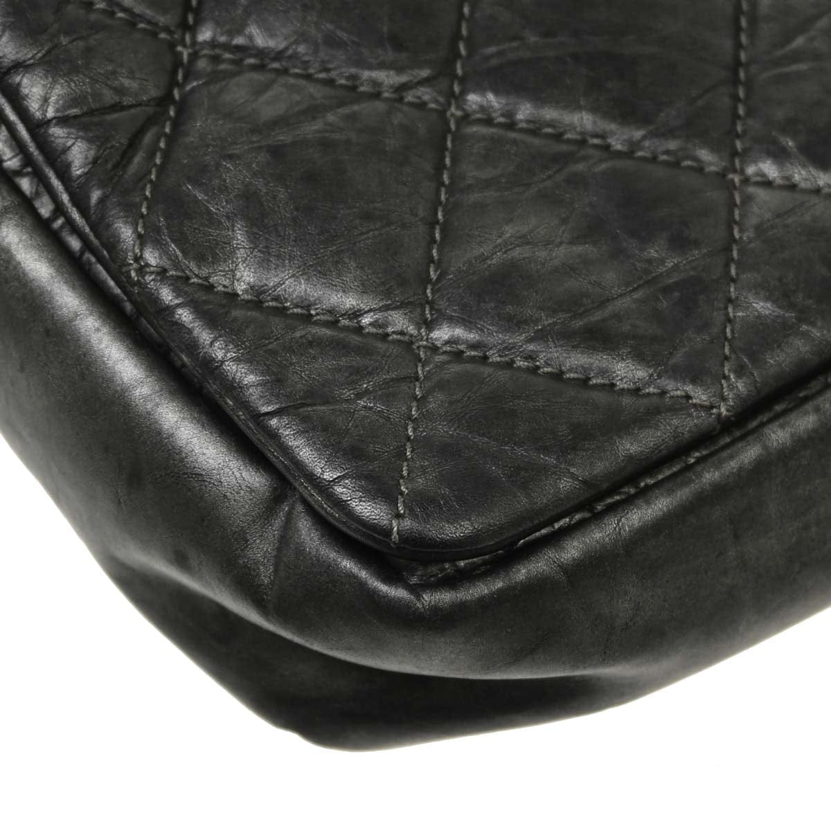 Chanel 2012 Gray Calfskin Pondicherry Flap 2way Shoulder Handbag