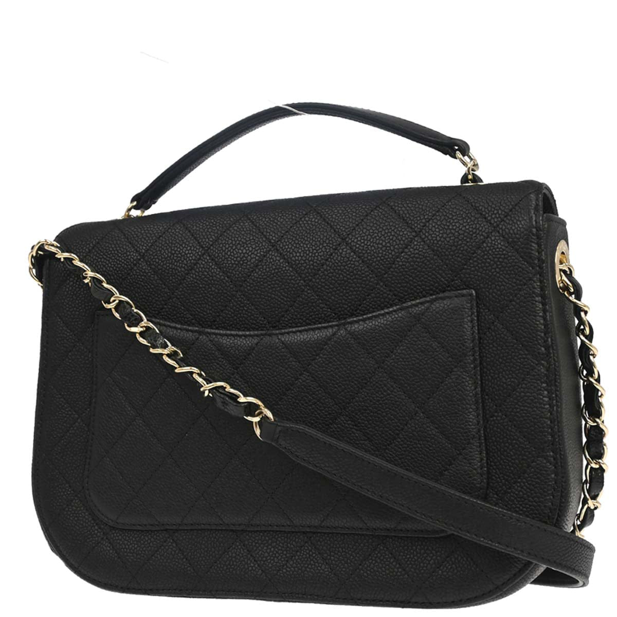 Chanel 2017 Black Caviar Skin Coco Cuba 2way Shoulder Handbag