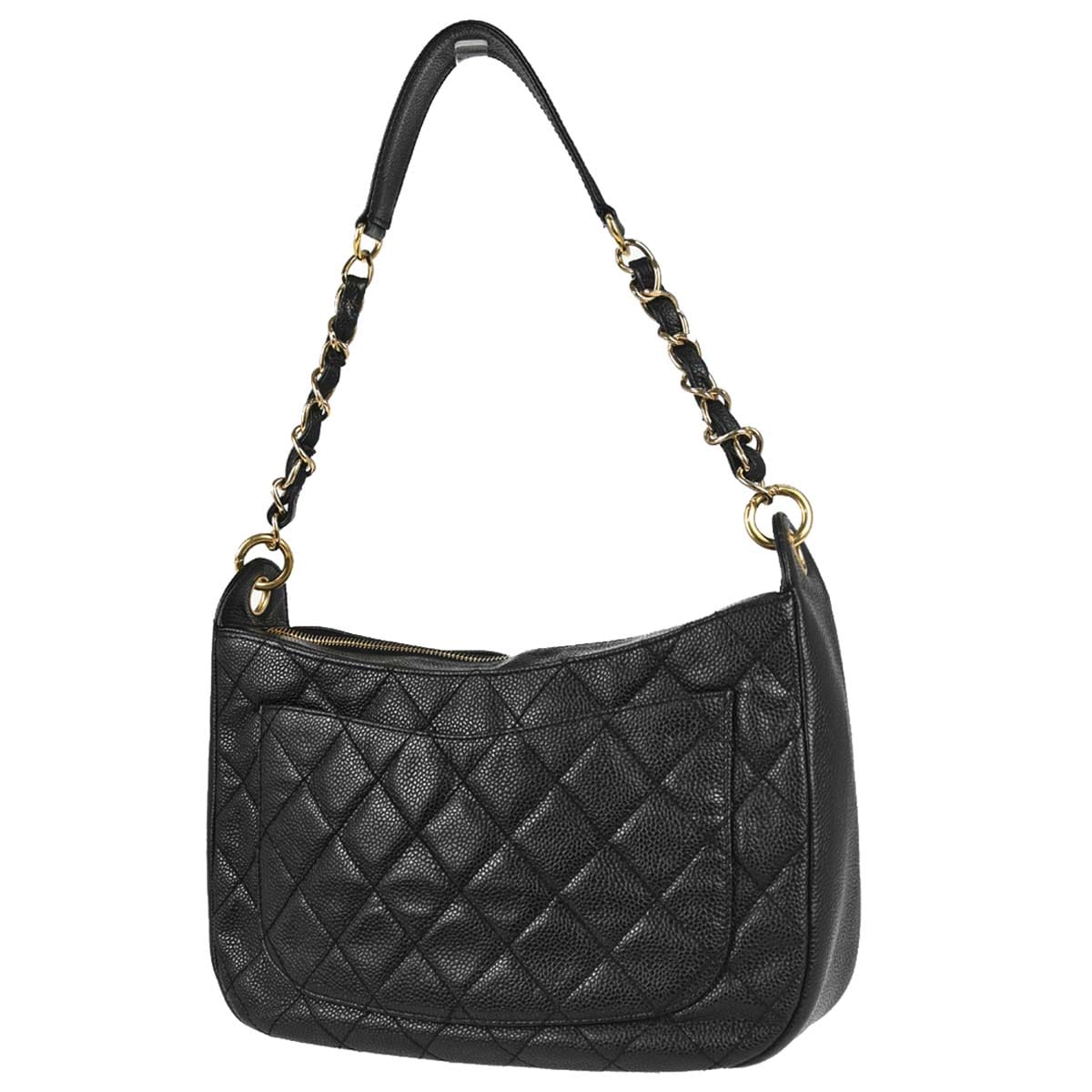 Chanel 2002 - 2003 Black Caviar Skin Hobo Handbag