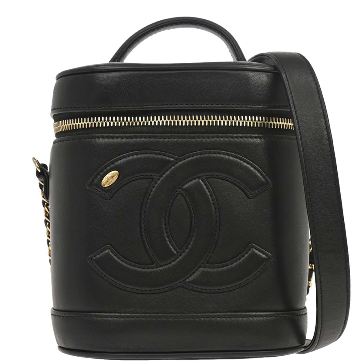 Chanel 2019 Black Lambskin Vanity 2way Shoulder Handbag