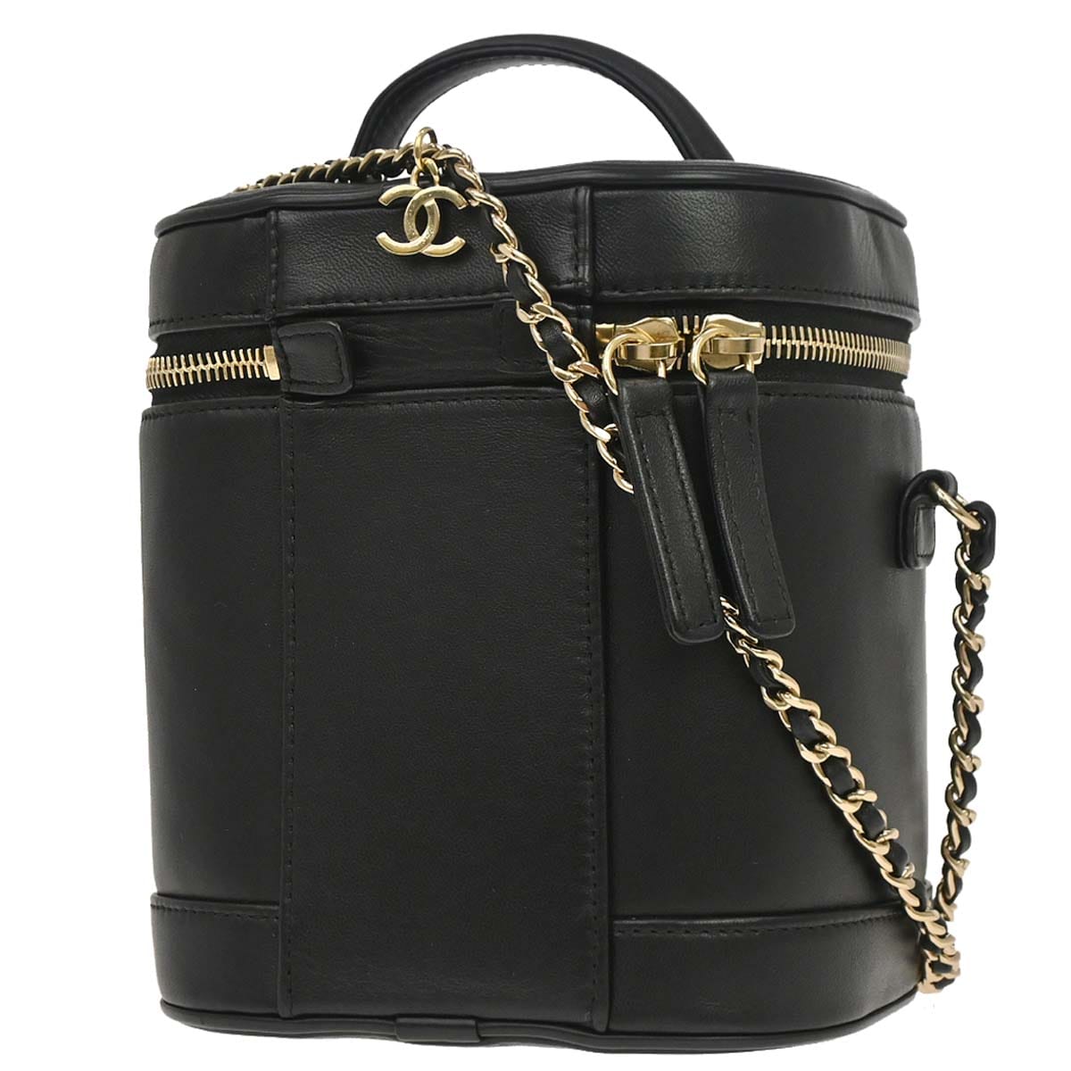 Chanel 2019 Black Lambskin Vanity 2way Shoulder Handbag