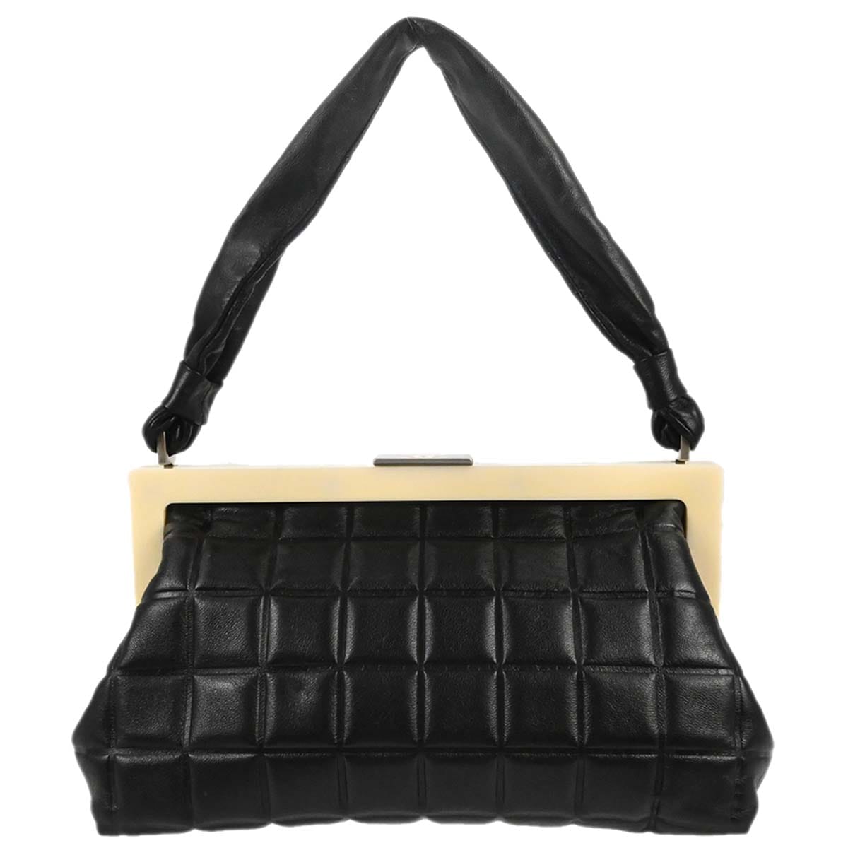 Chanel 2002 - 2003 Black Lambskin Choco Bar Handbag