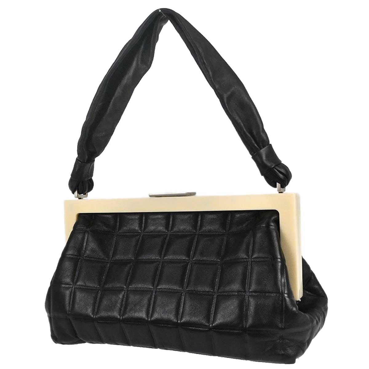 Chanel 2002 - 2003 Black Lambskin Choco Bar Handbag