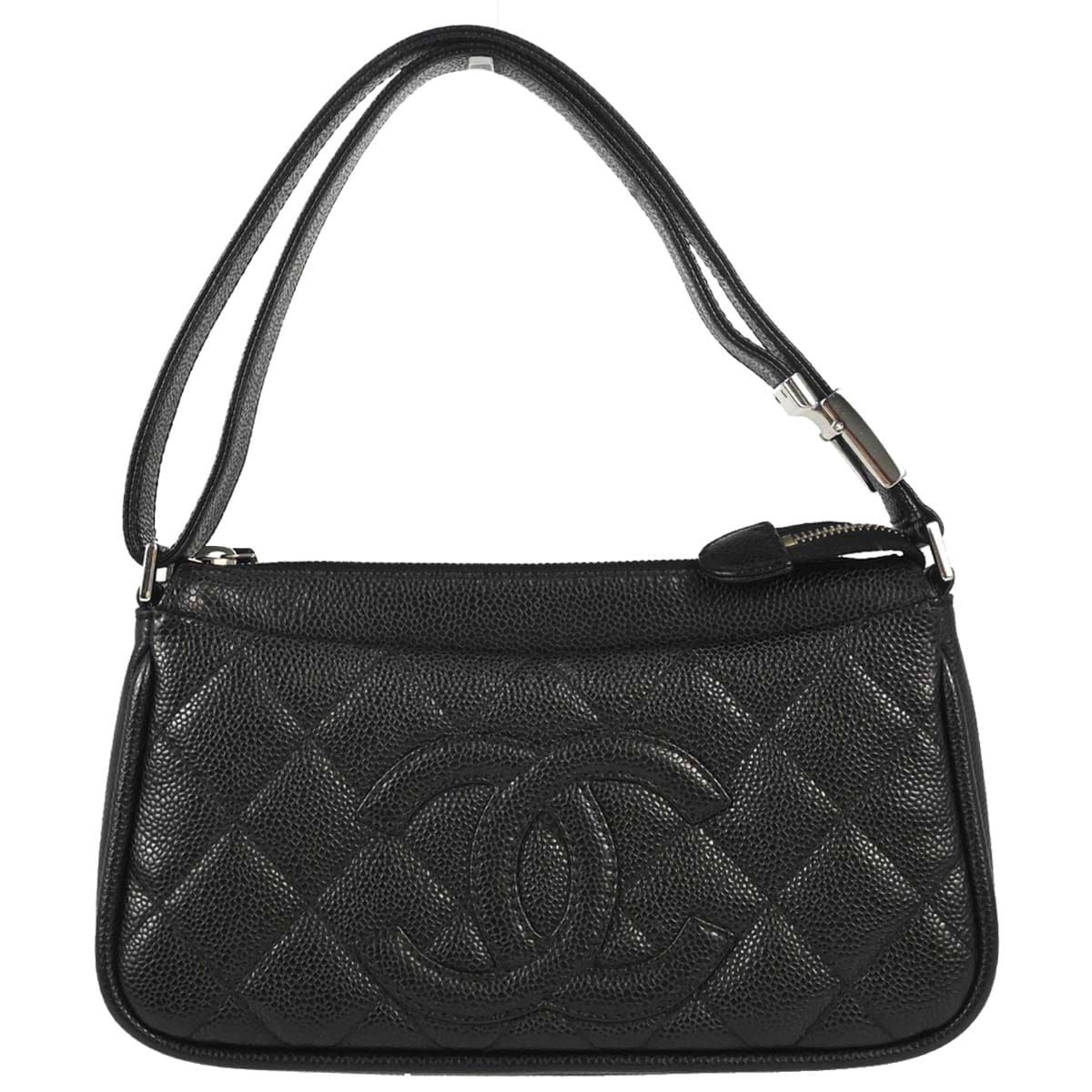 Chanel 2006 - 2008 Black Caviar Skin Handbag