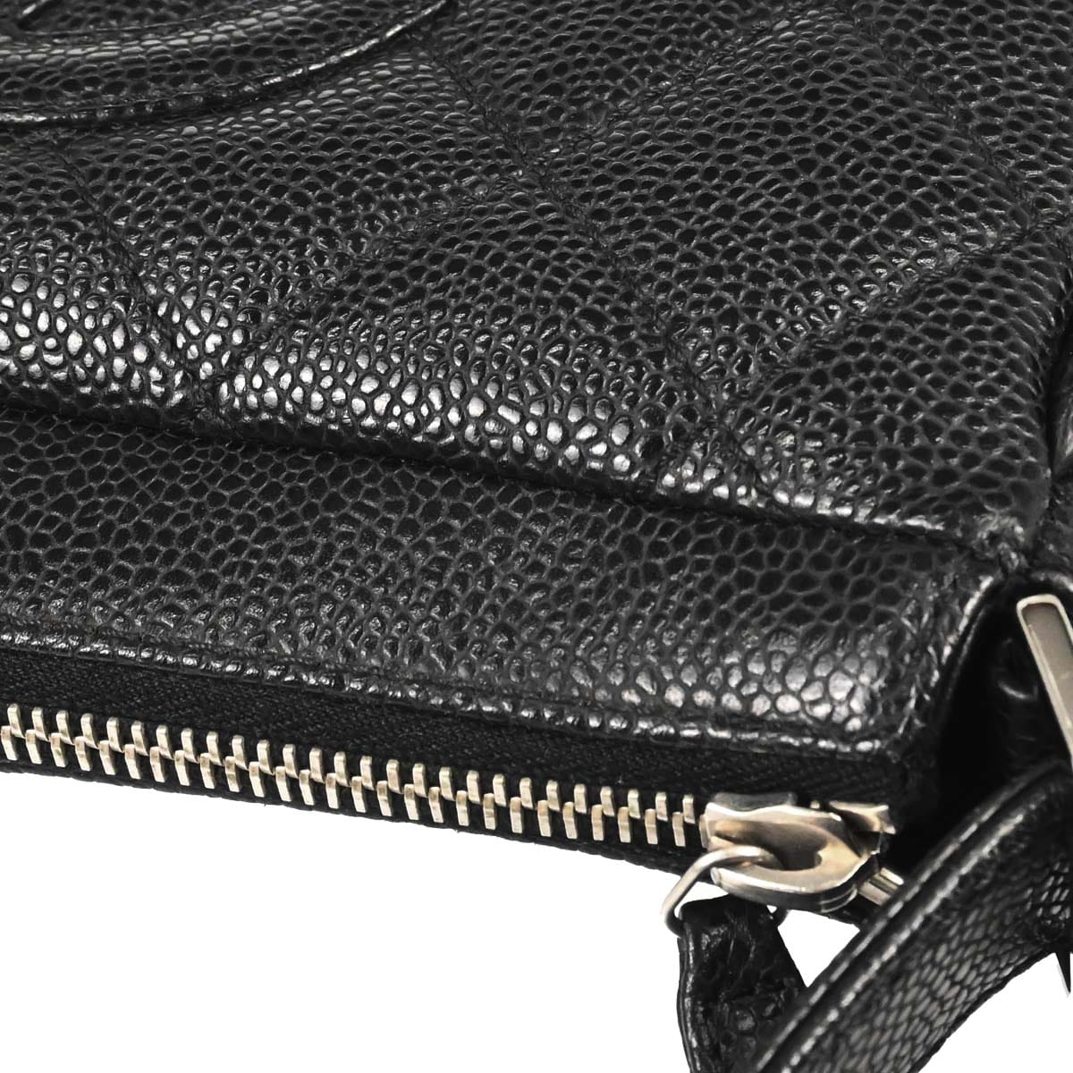 Chanel 2006 - 2008 Black Caviar Skin Handbag