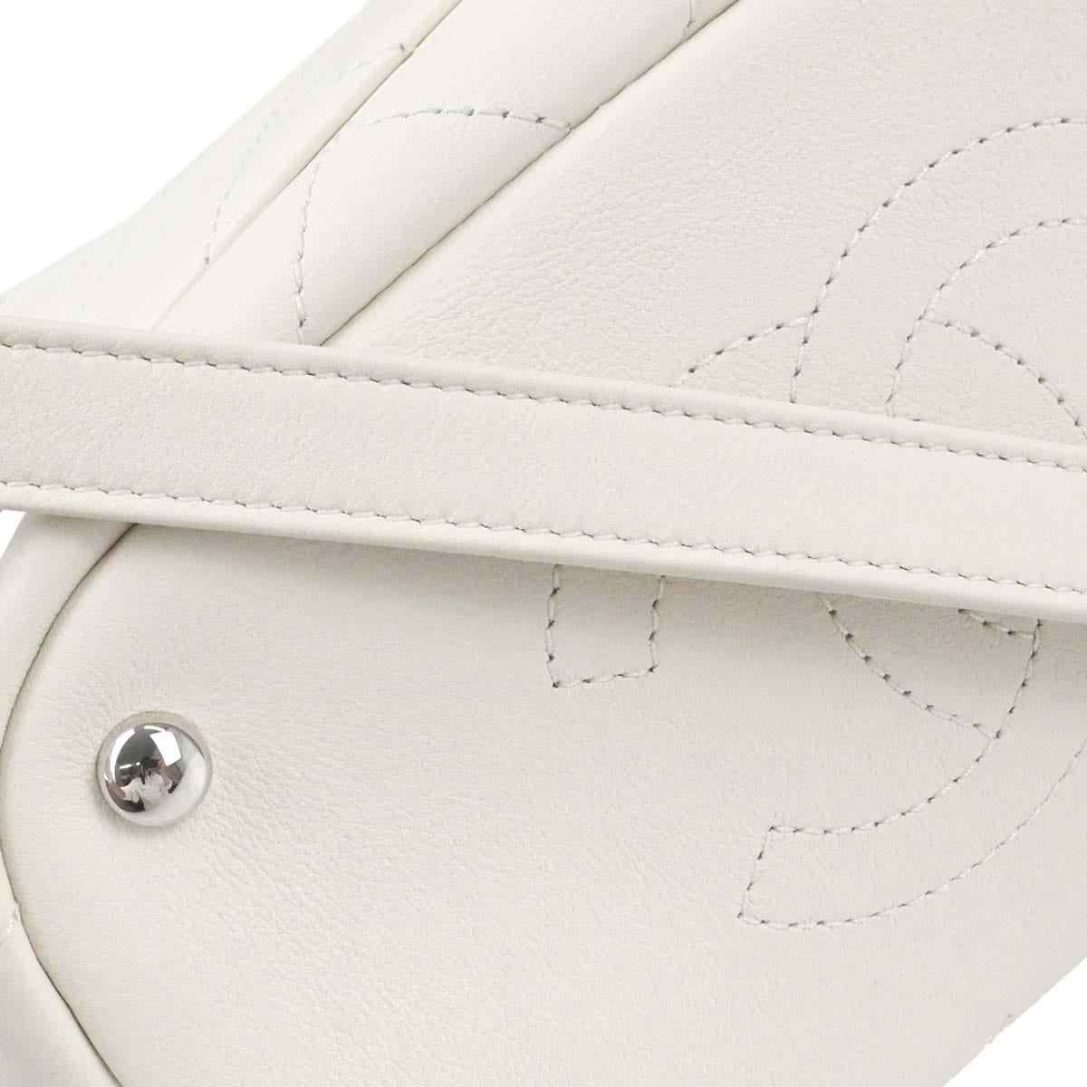 Chanel 2019 White Calfskin 2way Shoulder Bucket Handbag