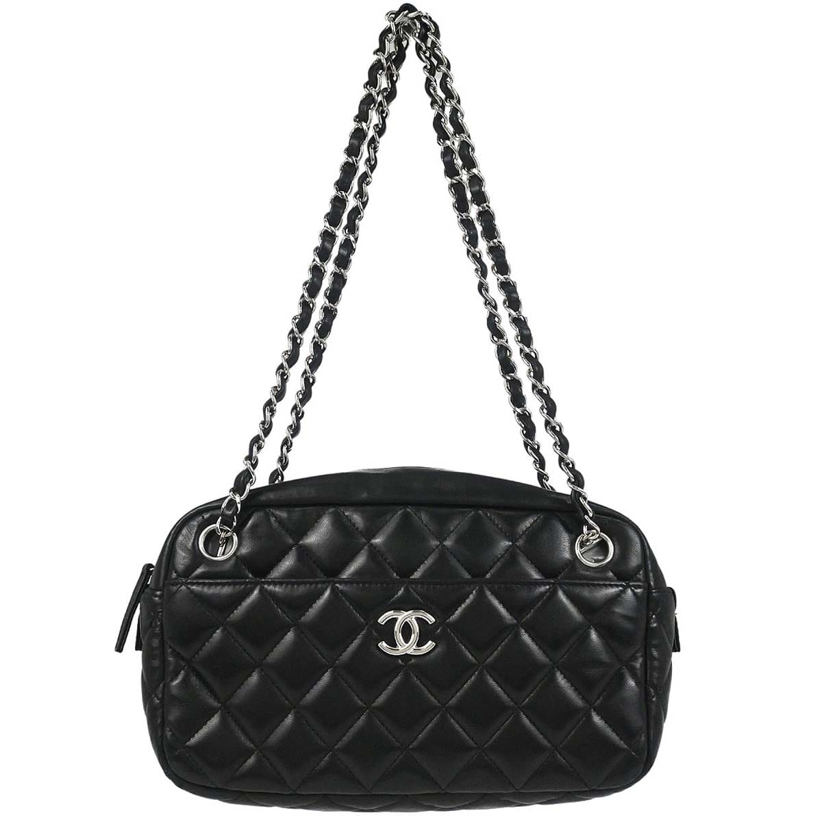 Chanel 2008 - 2009 Black Lambskin Camera Case Handbag