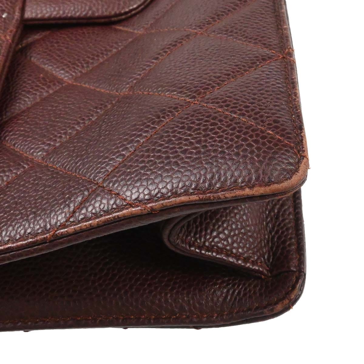 Chanel 2014 - 2015 Brown Caviar Skin Retro Class 2way Shoulder Handbag
