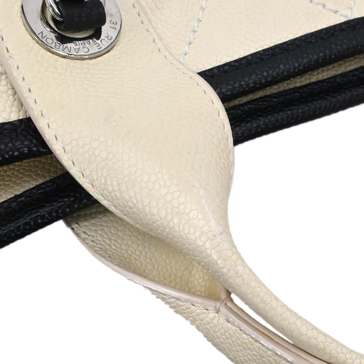 Chanel 2014 - 2015 Ivory Calfskin Deauville Bowling Bag 2way Shoulder Handbag