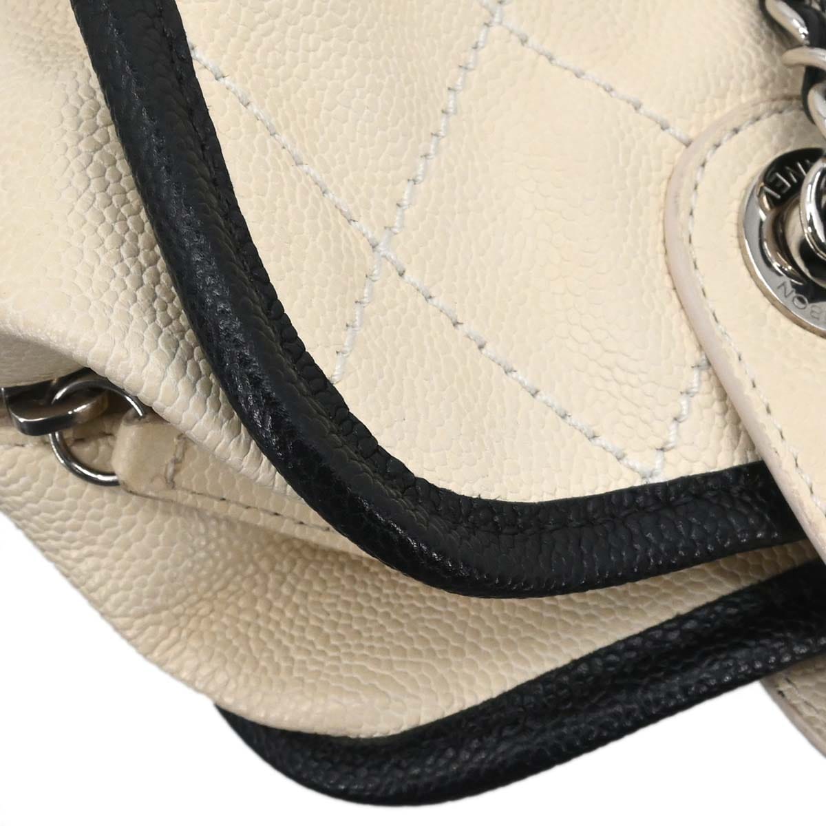 Chanel 2014 - 2015 Ivory Calfskin Deauville Bowling Bag 2way Shoulder Handbag
