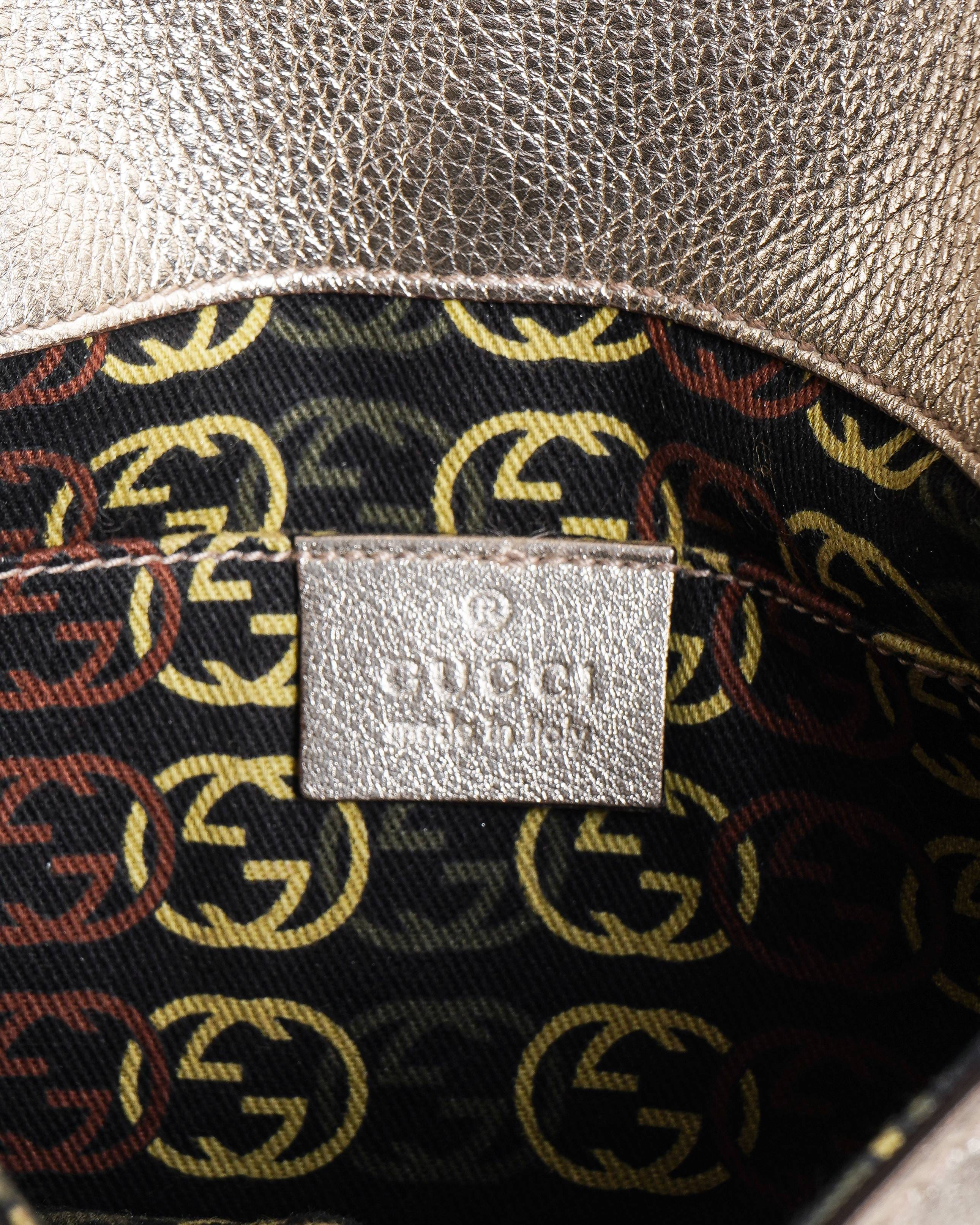 Gucci Britt Tassel Hobo in Metallic Champagne Leather