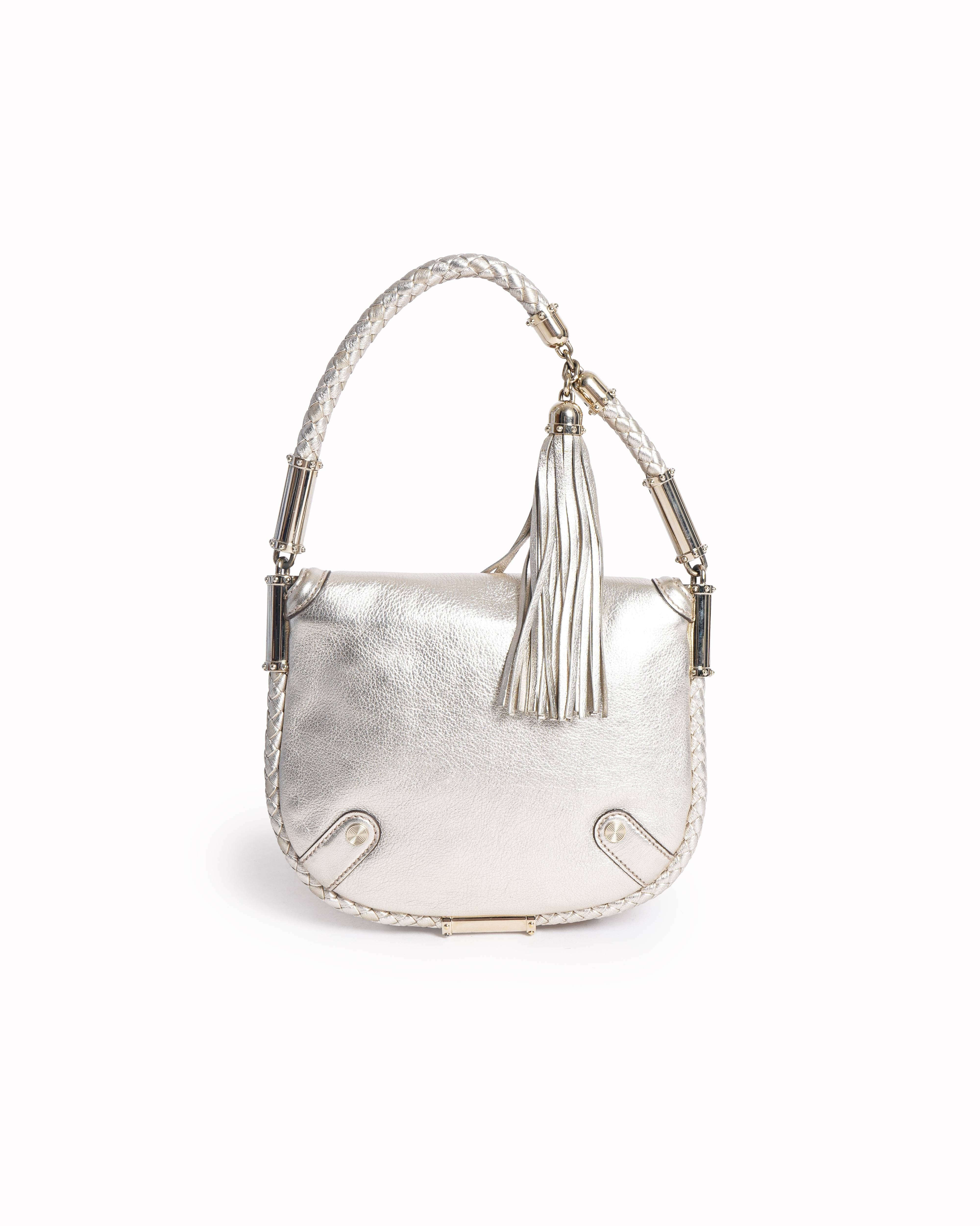 Gucci Britt Tassel Hobo in Metallic Champagne Leather