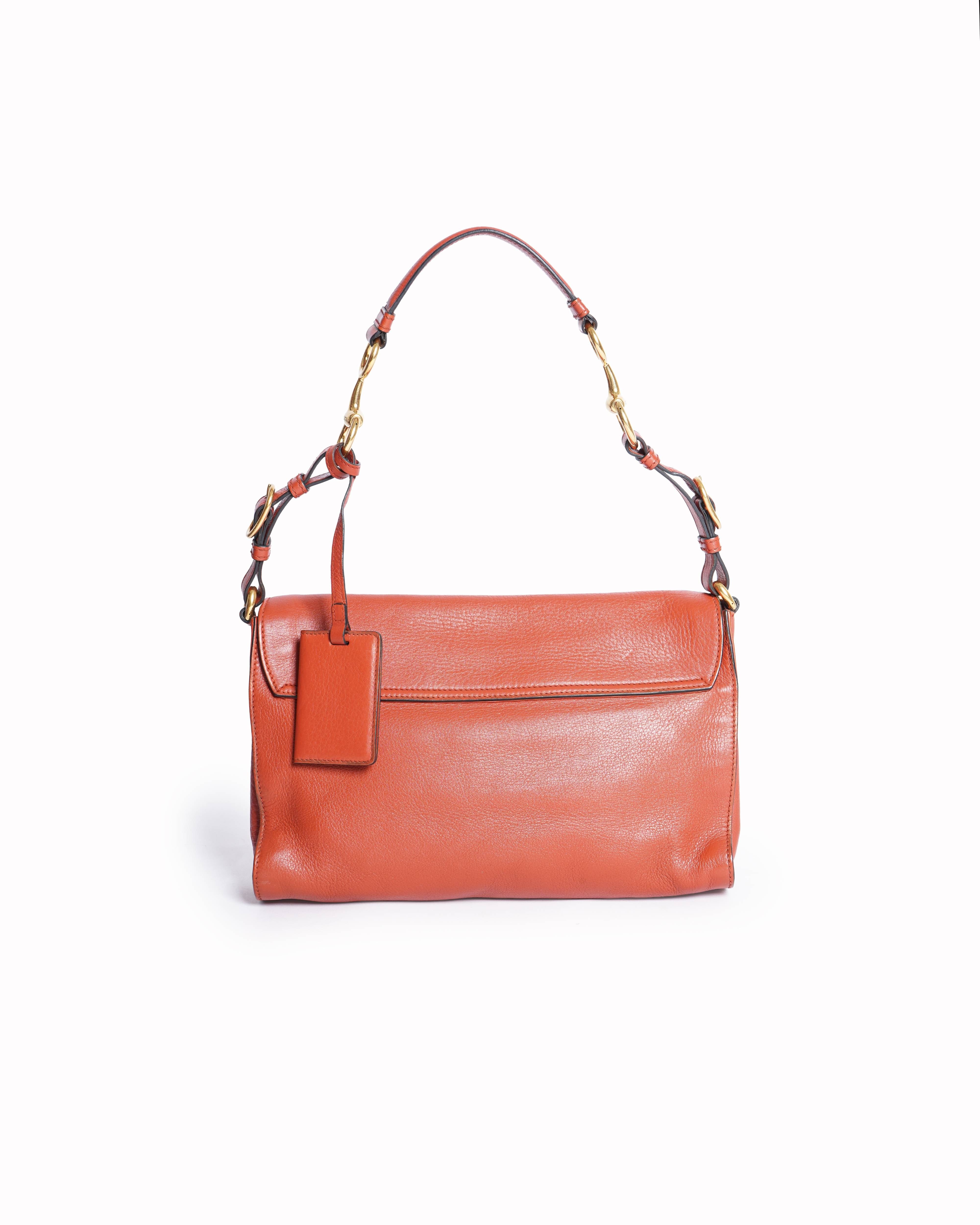 Gucci Red Harness Leather Shoulder Bag