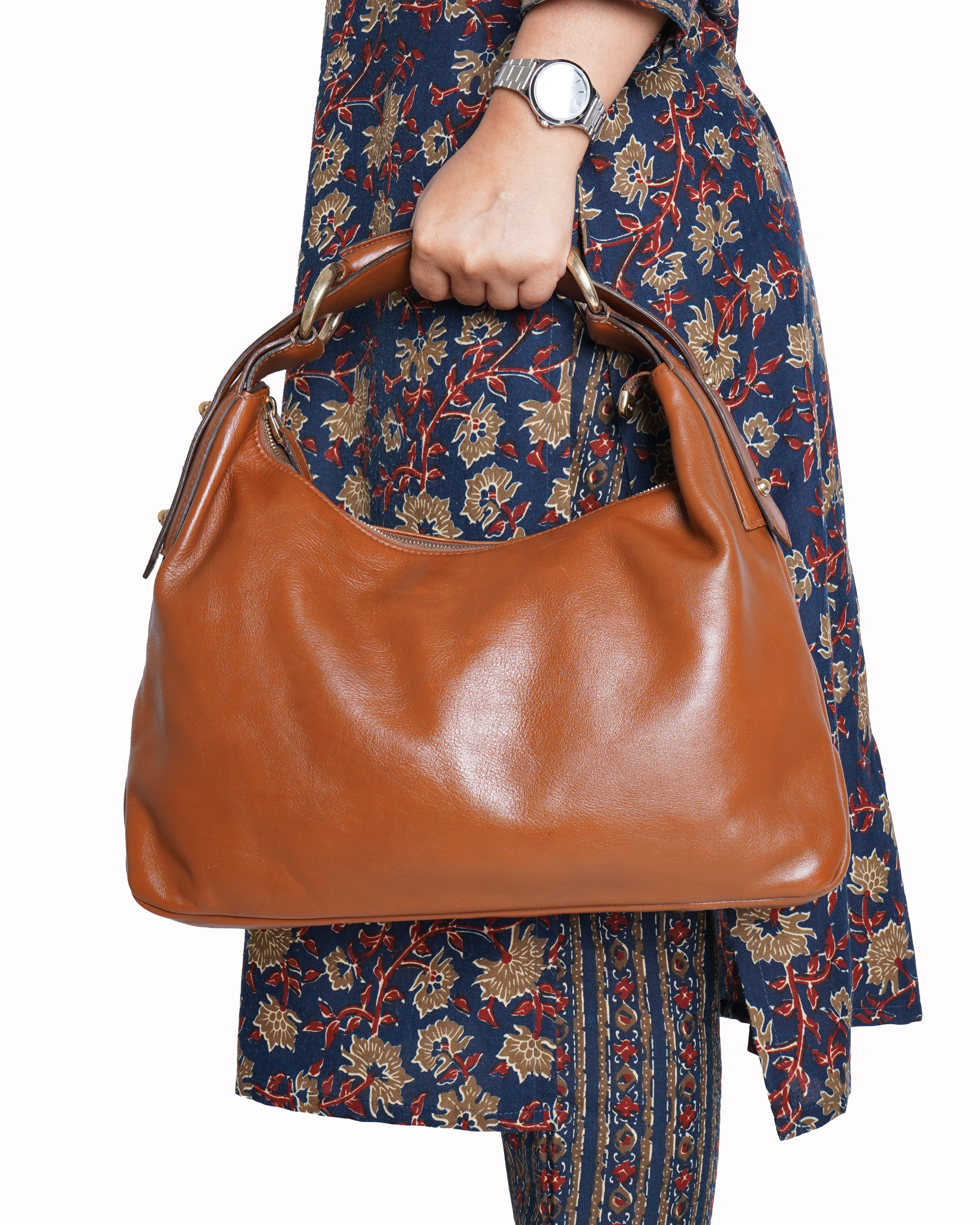 Gucci brown leather shoulder bag