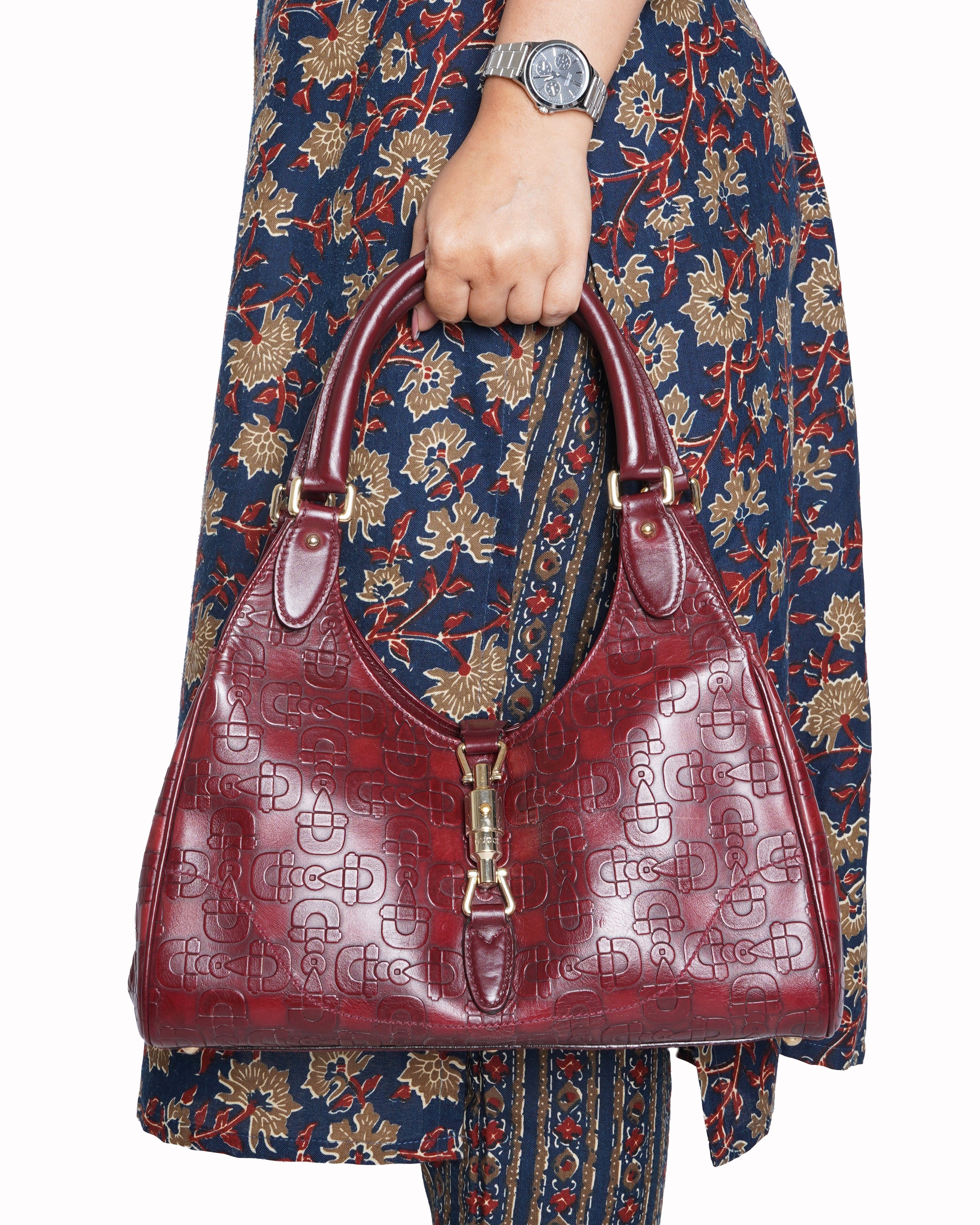 Gucci 1961 red horsebit jackie shoulder bag