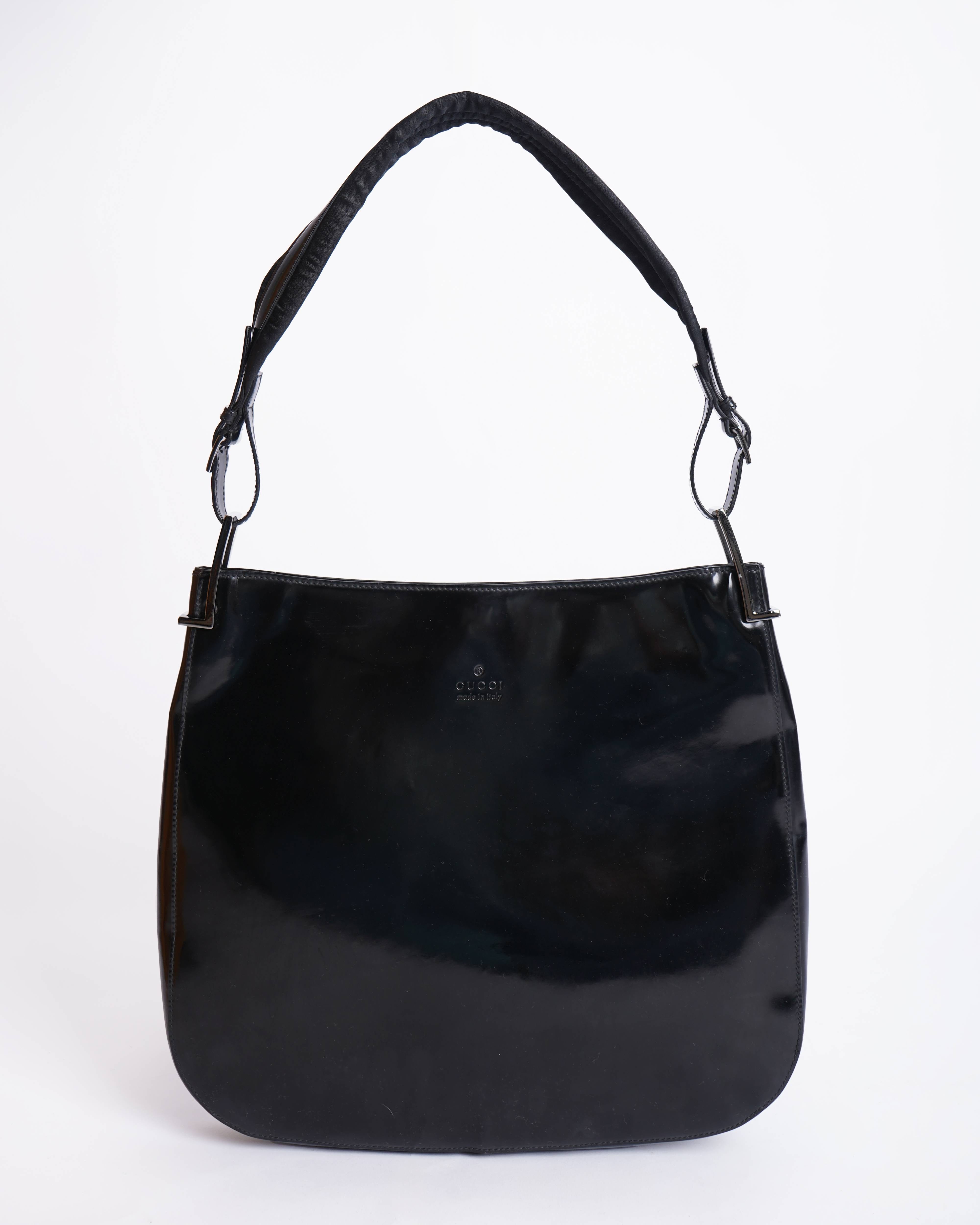 Gucci Black Patent Leather Shoulder Bag