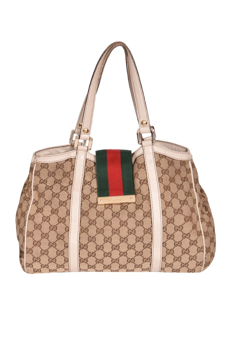 Gucci Gg Monogram Canvas New Lady Web Shoulder Bag