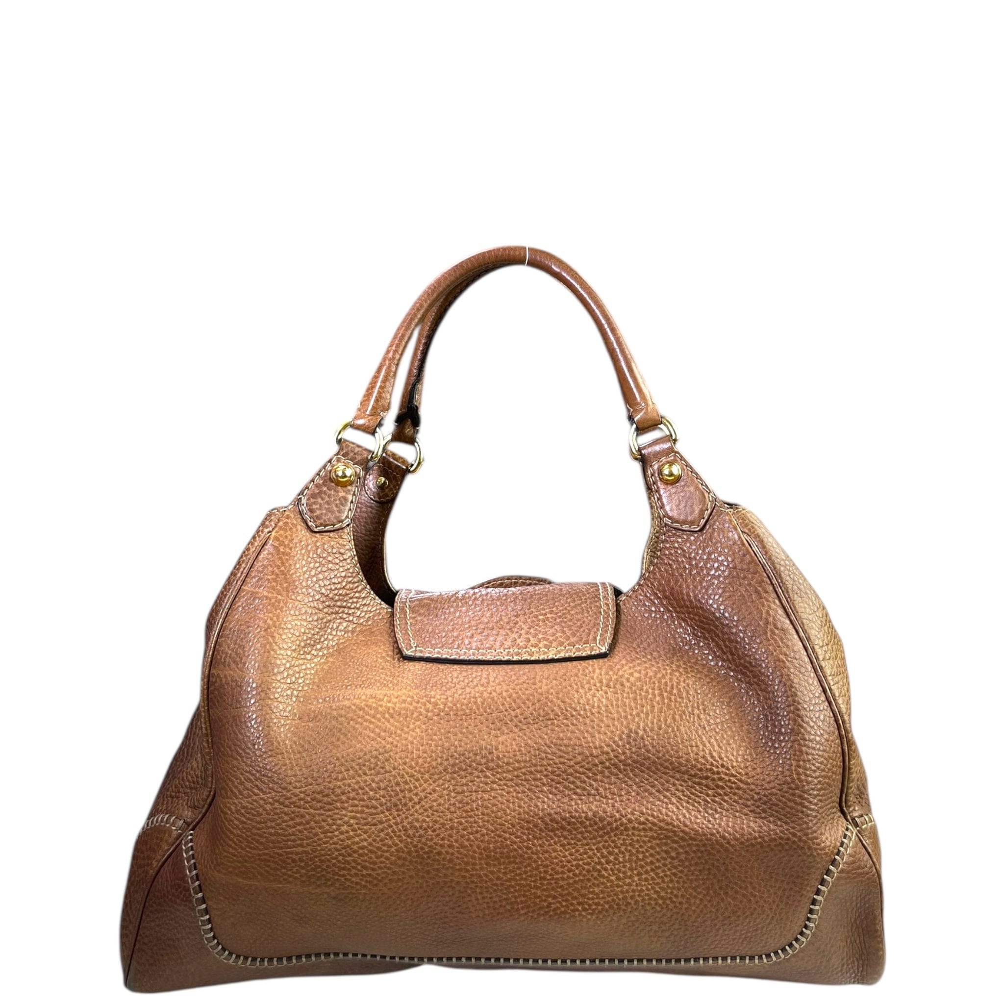 Gucci Pelham Horsebit Large Shoulder Bag Light Brown Leather