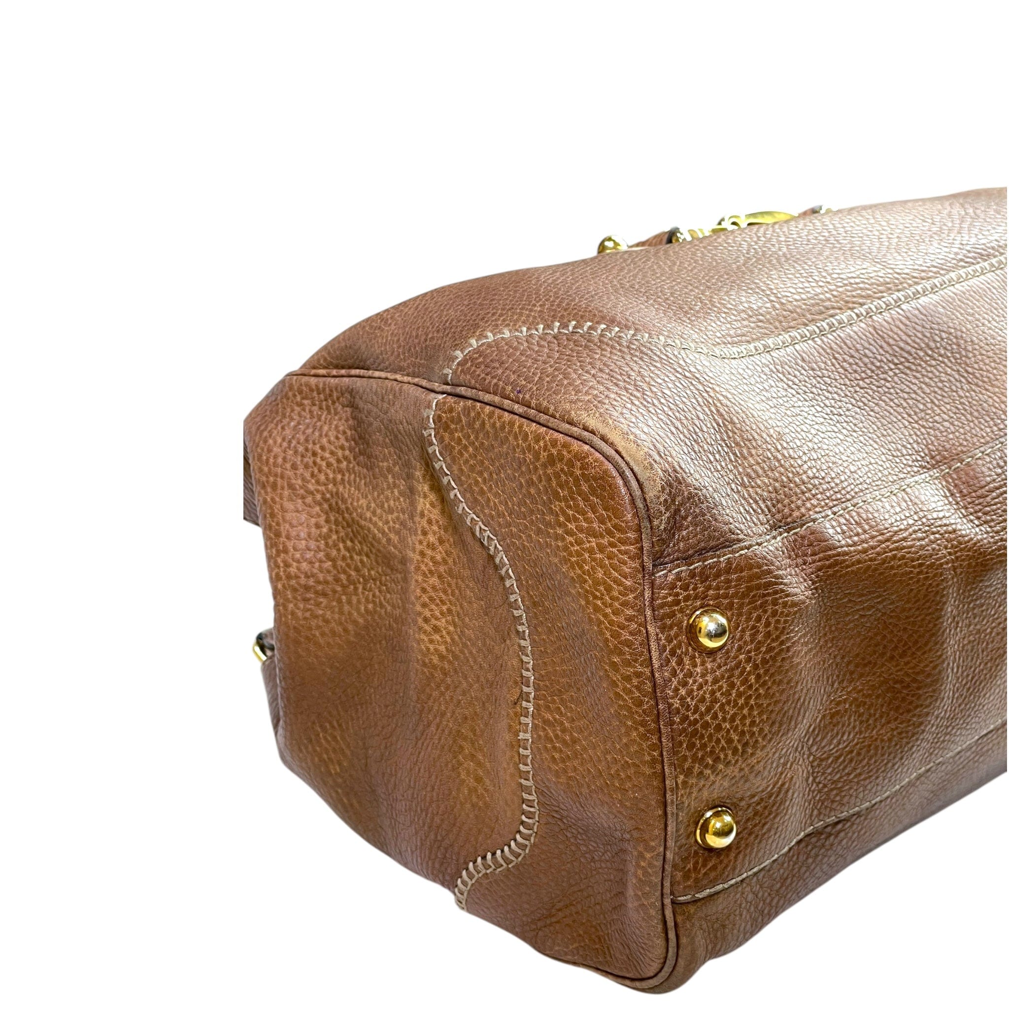Gucci Pelham Horsebit Large Shoulder Bag Light Brown Leather