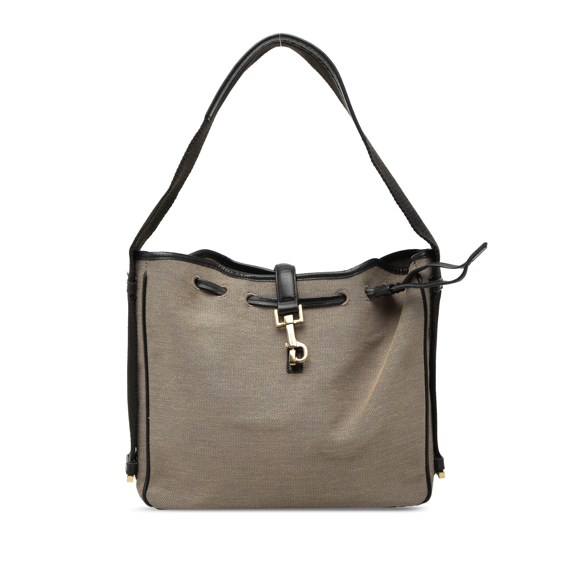 Gucci Canvas Drawstring Shoulder Bag