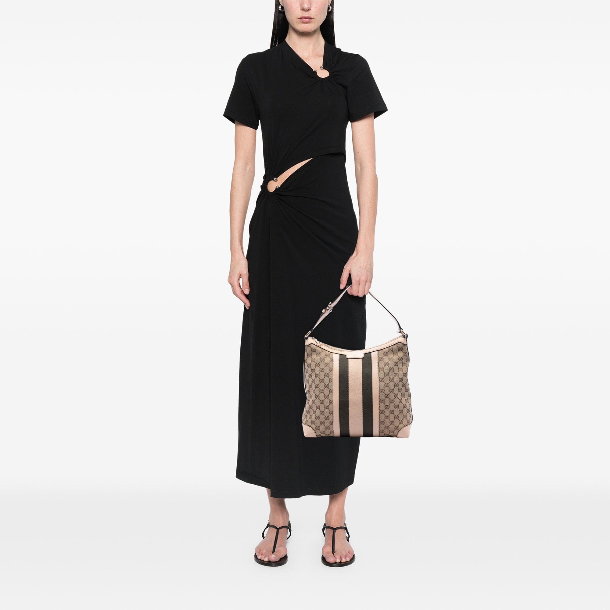 Gucci Medium GG Canvas Web Shoulder Bag