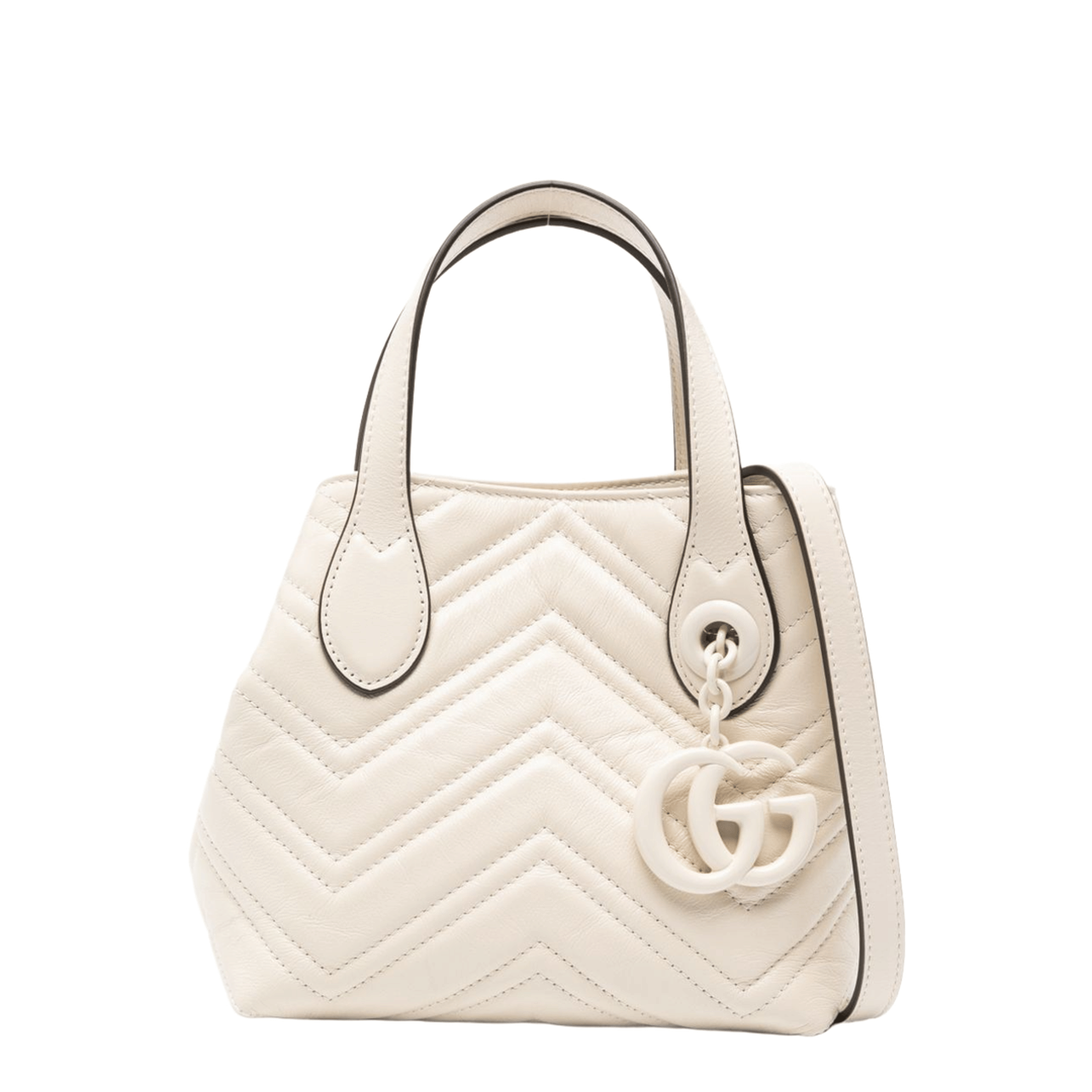 Gucci GG Marmont Small Calfskin Tote - Ivory