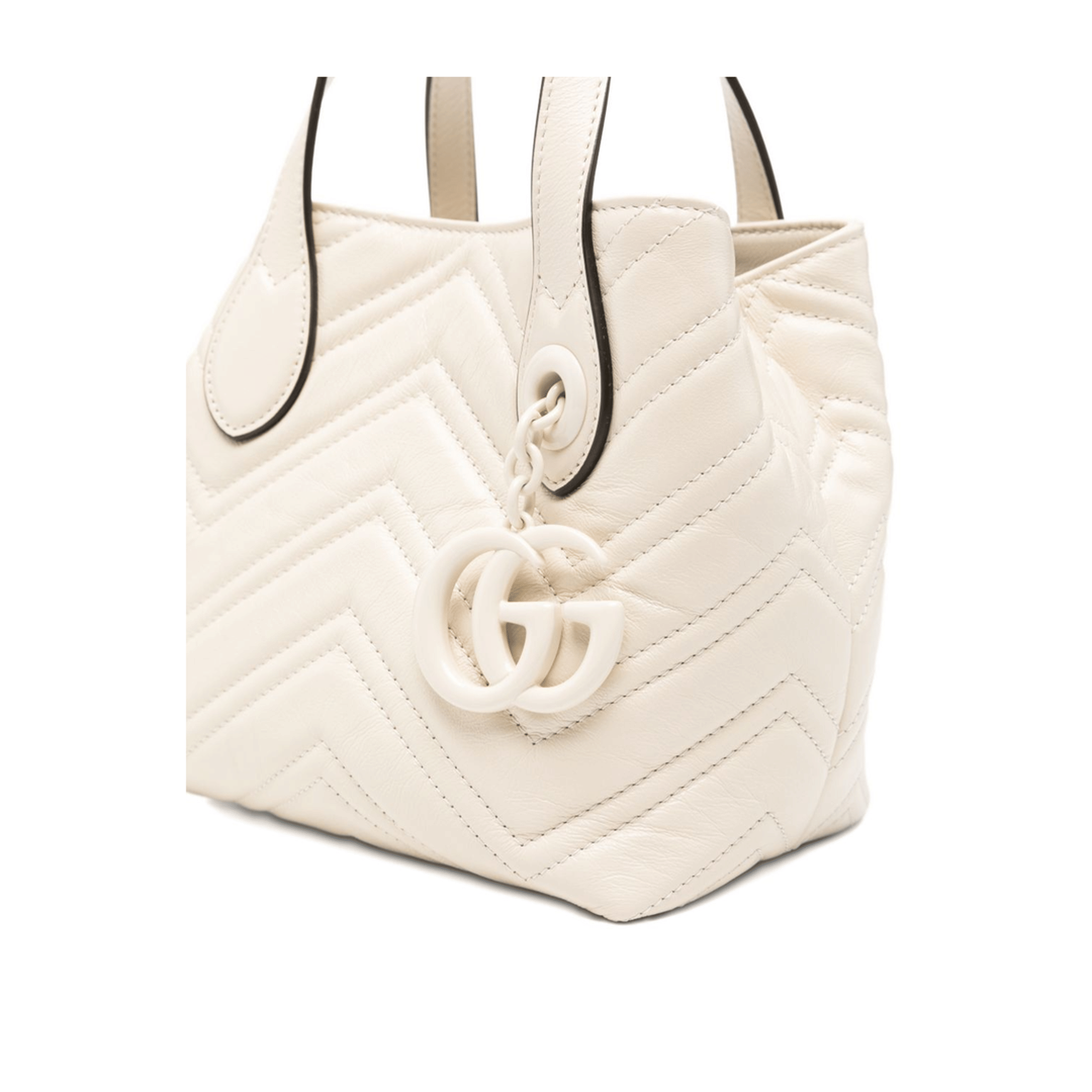Gucci GG Marmont Small Calfskin Tote - Ivory