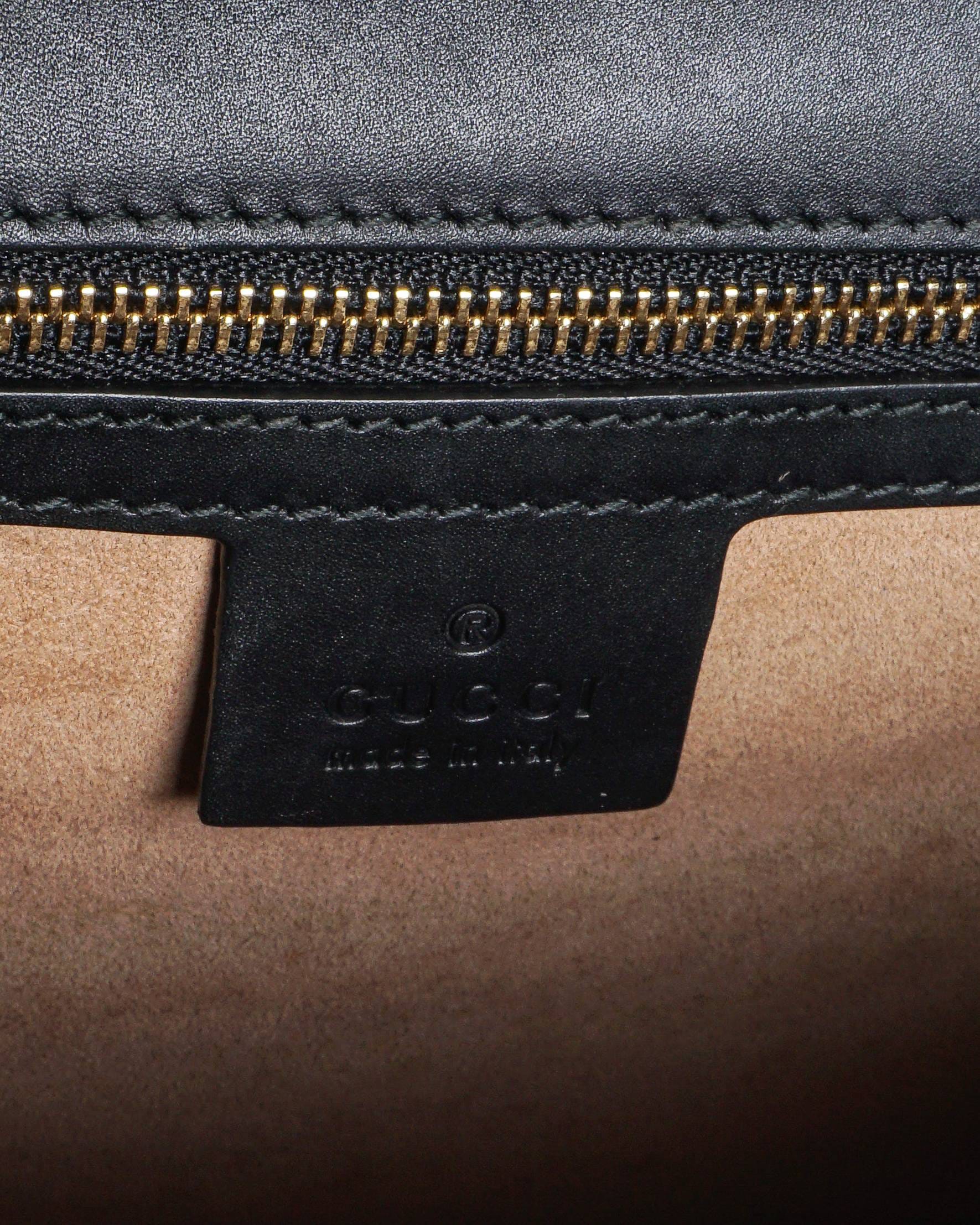 Gucci Black Smooth Leather Small Sylvie Shoulder Bag
