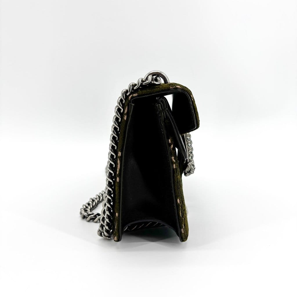 Gucci Dionysus GG Velvet Mini Shoulder Bag Dark Green